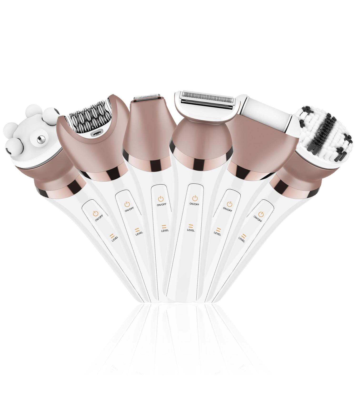 Solimpia 6-in-1 Electric Lady Shaver & Epilator for Women - Wet/Dry Hair Removal with LED Light - Ideal for Face, Legs, Underarms & Bikini Area - Buy Online on GoSupps.com