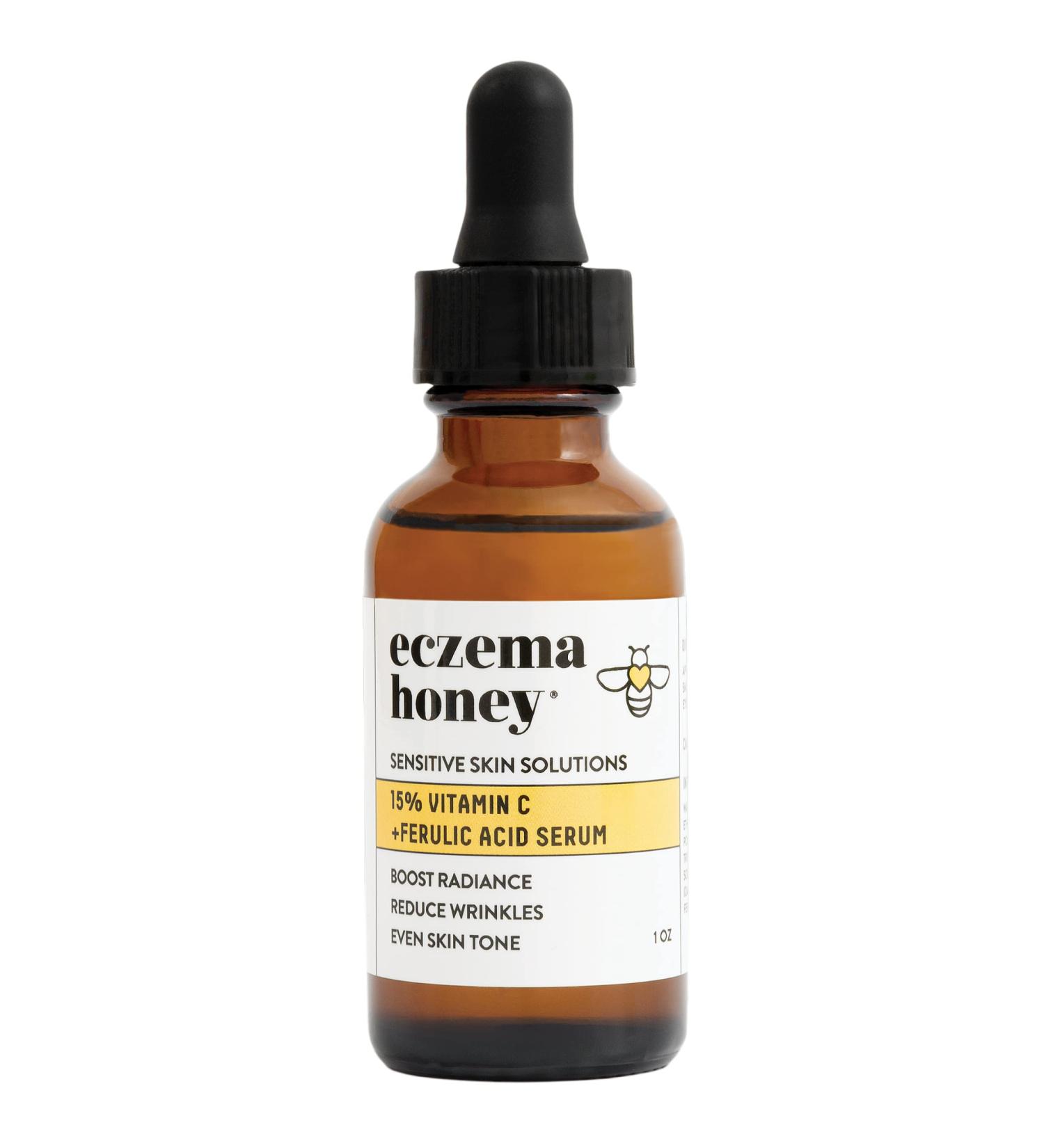 Eczema Honey 15% Vitamin C + Ferulic Acid Serum - Anti Aging Face Oil for Dry & Sensitive Skin (1 Oz) - Buy Online on GoSupps.com