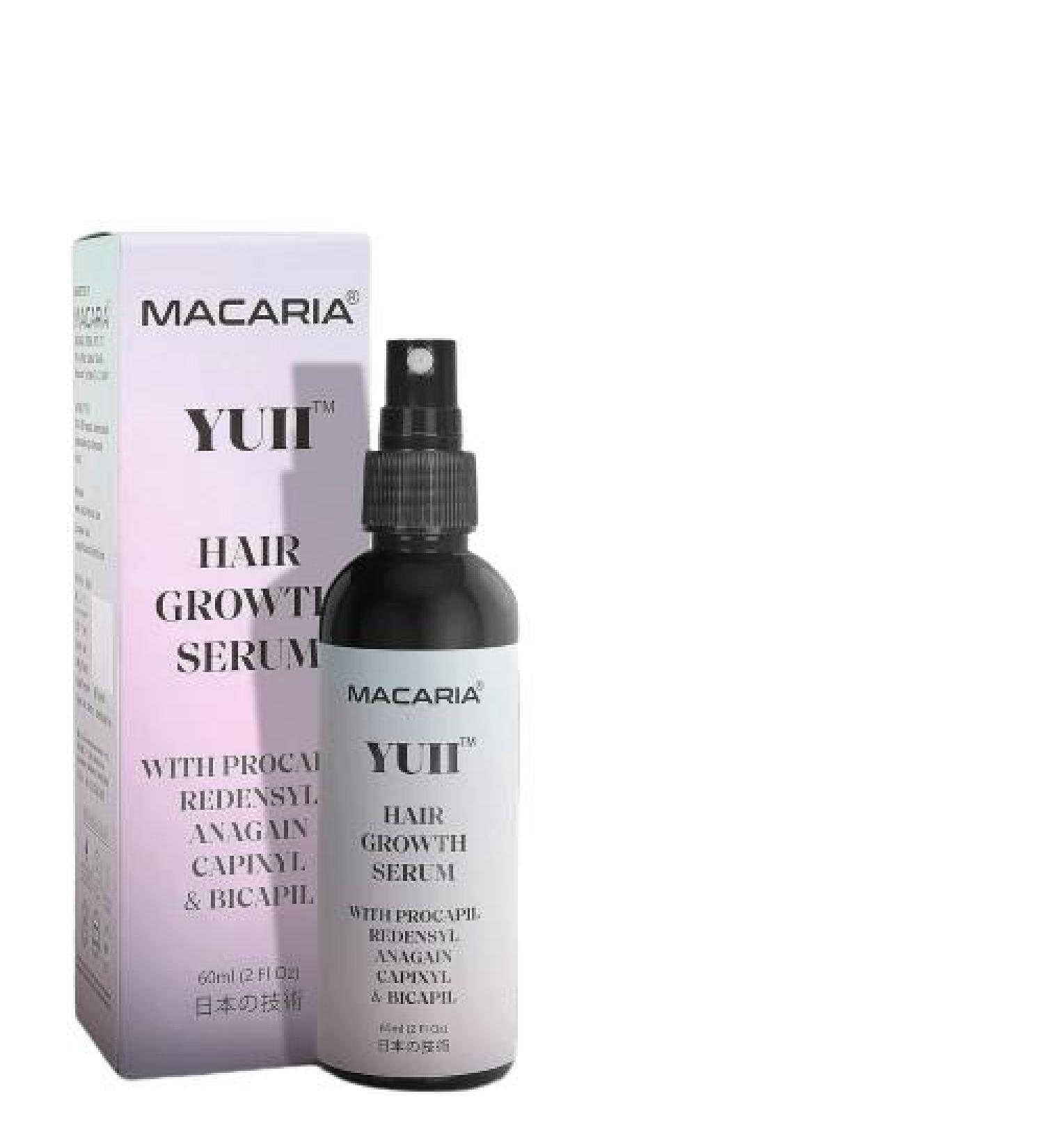 Macaria Yuii Procapil Hair Growth Serum - Reduce Hair Thinning & Loss with Redensyl Capixyl Anagain & Baicapil - Essential Vitamins & Saw Palmetto - For Men & Women - 2 Fl Oz - Buy Online on GoSupps.com