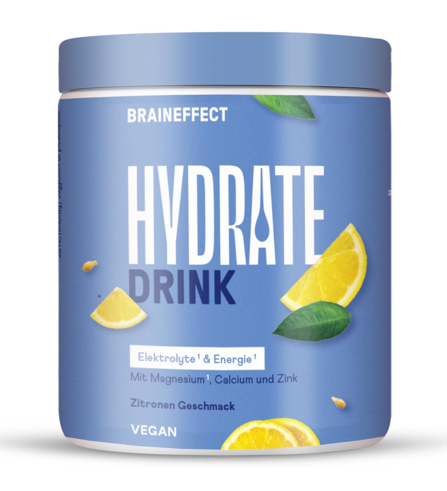 Braineffect Hydrate: Sugar-Free Electrolyte Hydration Mix with Stevia - Isotonic Beverage Powder for Sports Recovery & Hangover Relief (Lemon 160g Can) - Buy Online on GoSupps.com
