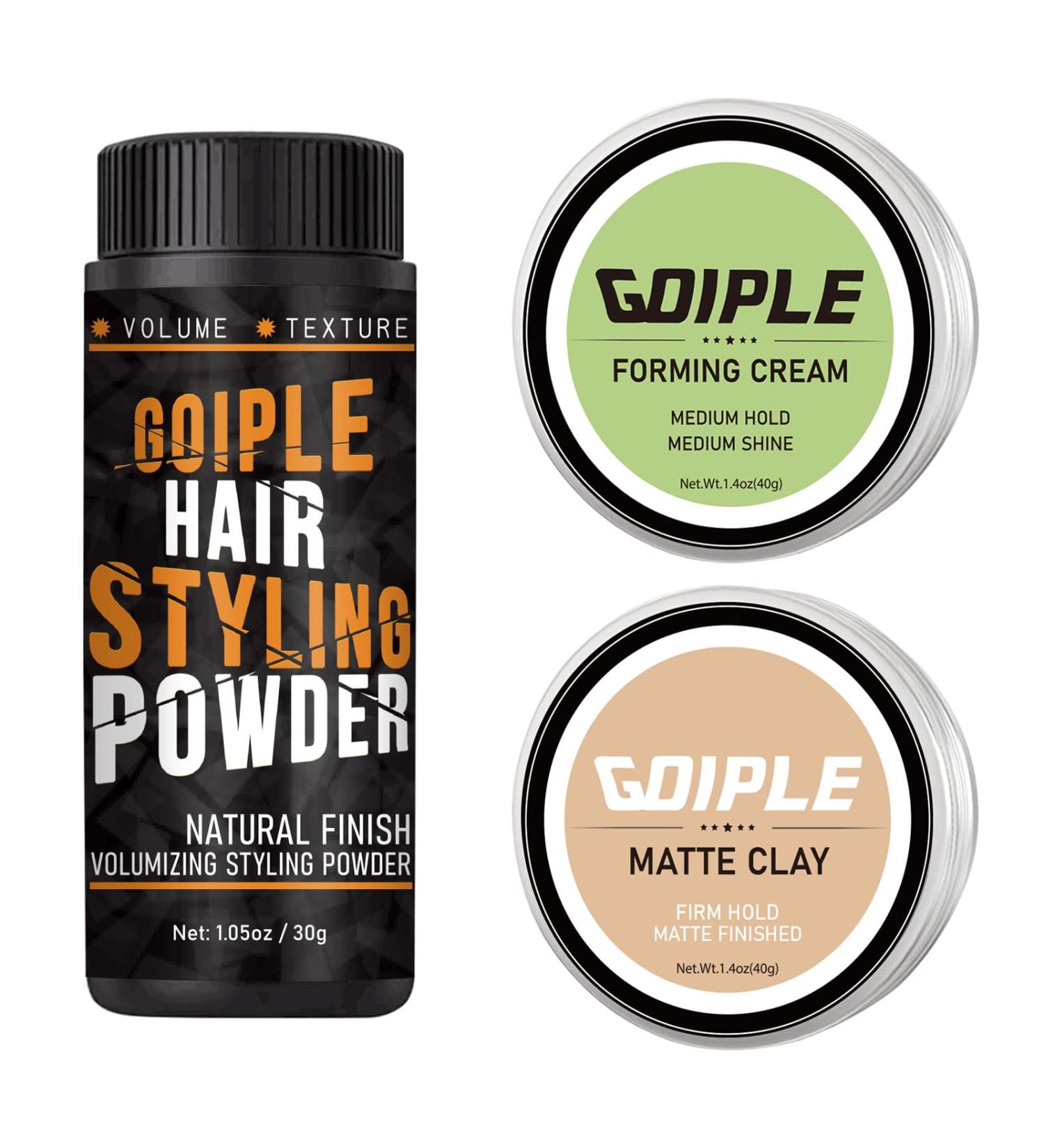 Men's Natural Look Volumizing Hair Styling Powder 1.05oz - Flexible Hold Clay for Textured Hair - Easy to Apply, No Greasy Residue - Buy Online on GoSupps.com
