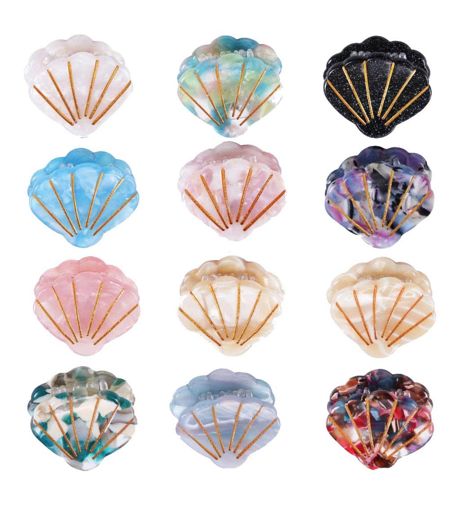 12 Pieces Klue Clips Seashell Hair Claw Clips - Vintage Mini Mussel Shell Hair Clips for Brides & Girls - Buy Online on GoSupps.com