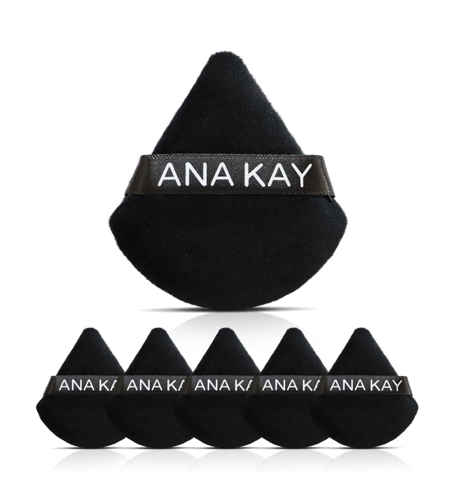 ANA KAY Premium Makeup Powder Puff Set - 6 Pack Black Triangle Puffs for Setting & Foundation Makeup - Buy Online on GoSupps.com