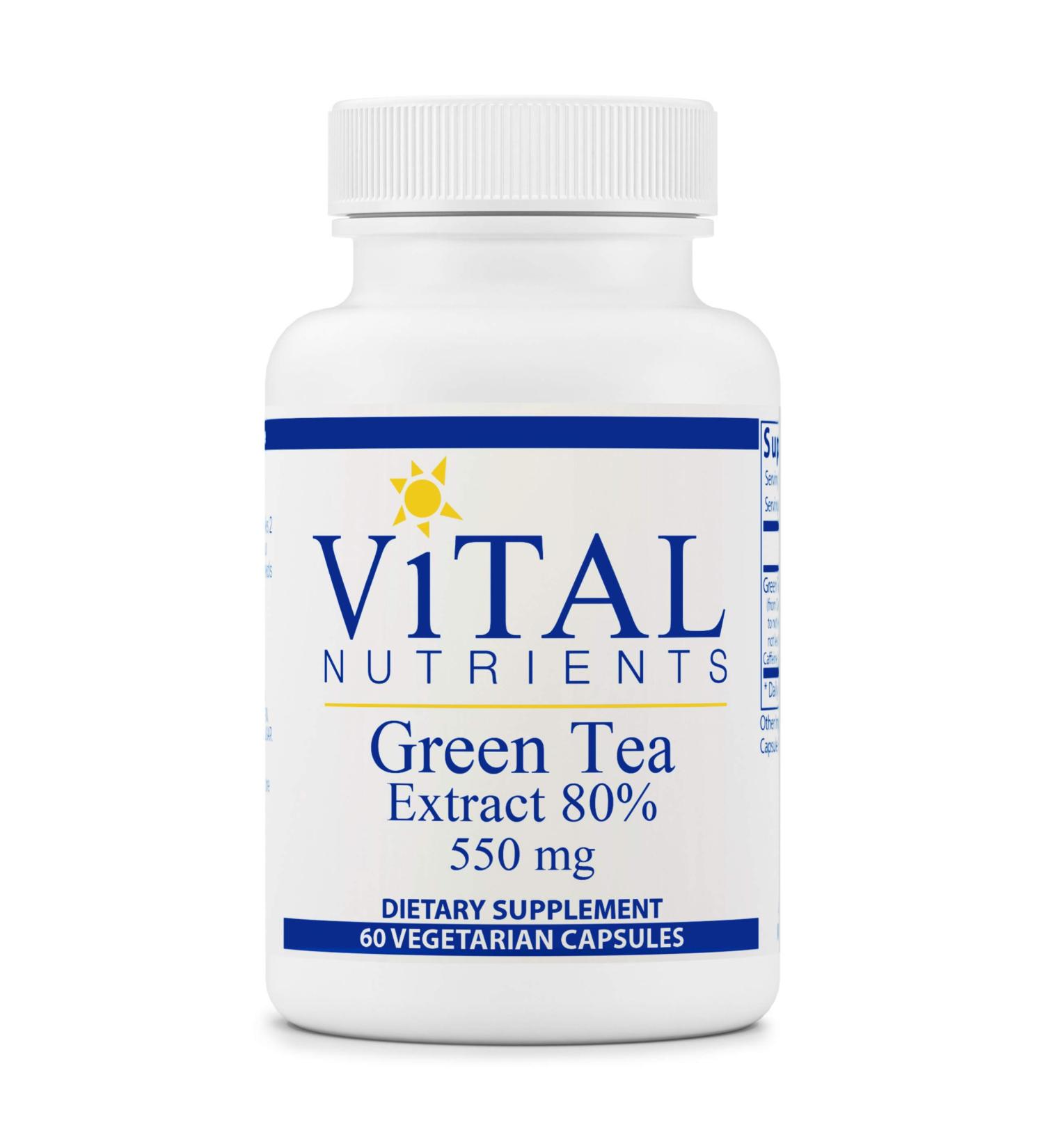 Vital Nutrients Green Tea Extract 550mg - Powerful Antioxidant and Immune Support - 60 Vegetarian Capsules - Buy Online on GoSupps.com