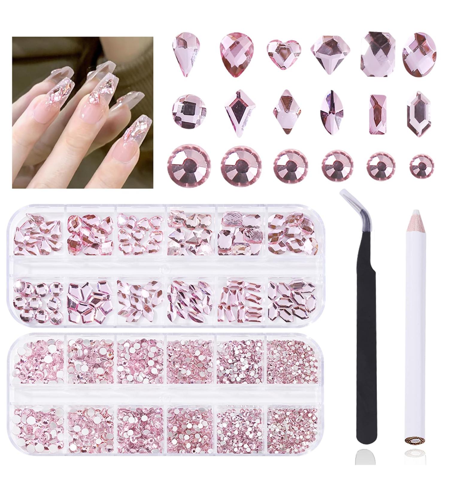 3120 Light Pink Diamond Nail Rhinestones - HOINCO Crystal AB Gemstones for Nail Art DIY Craft Decoration - Buy Online on GoSupps.com