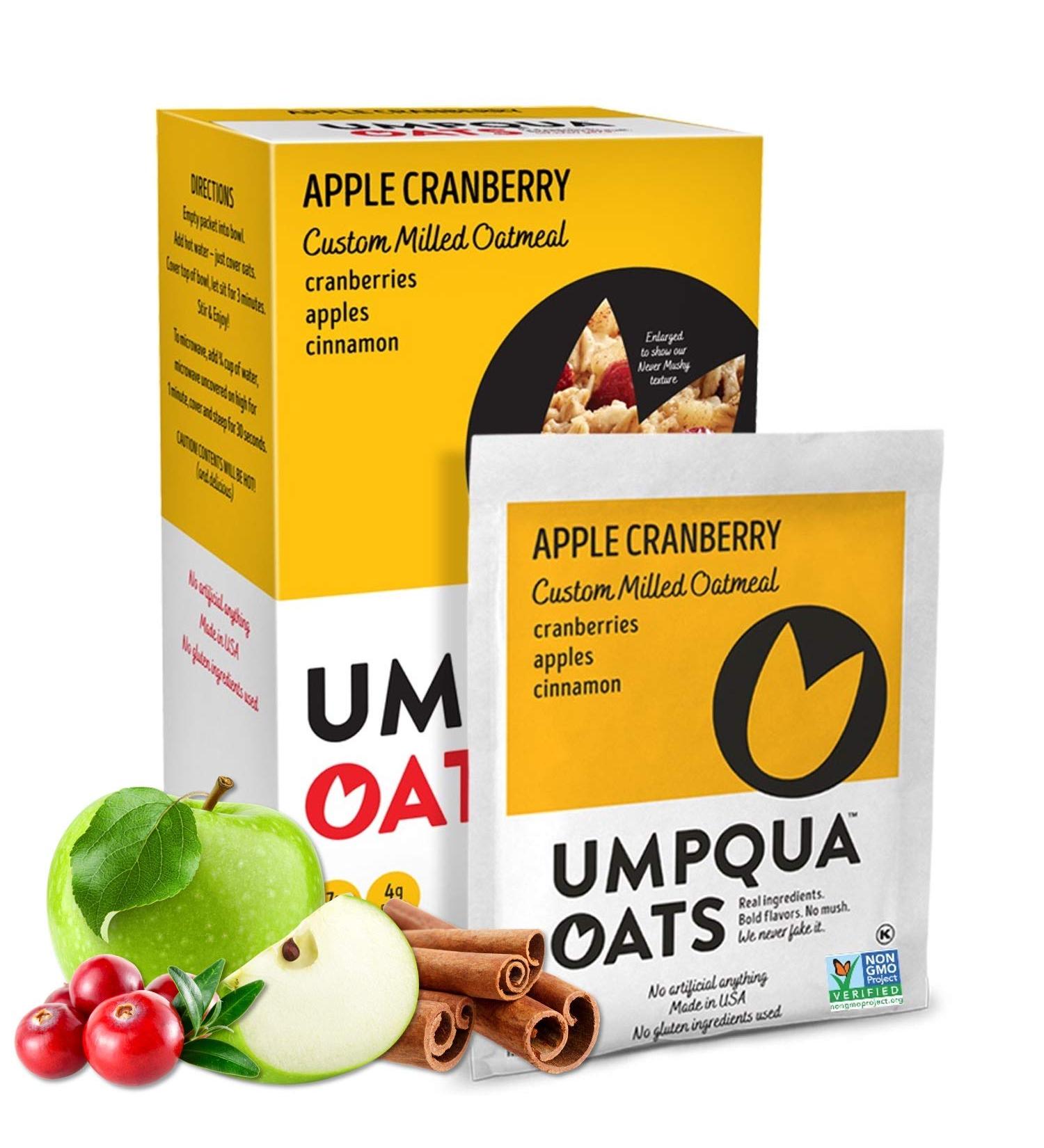Umpqua Oats Apple Cranberry Oatmeal Packets - 24 Pack | Non-GMO, Custom Milled & All-Natural - Buy Online on GoSupps.com