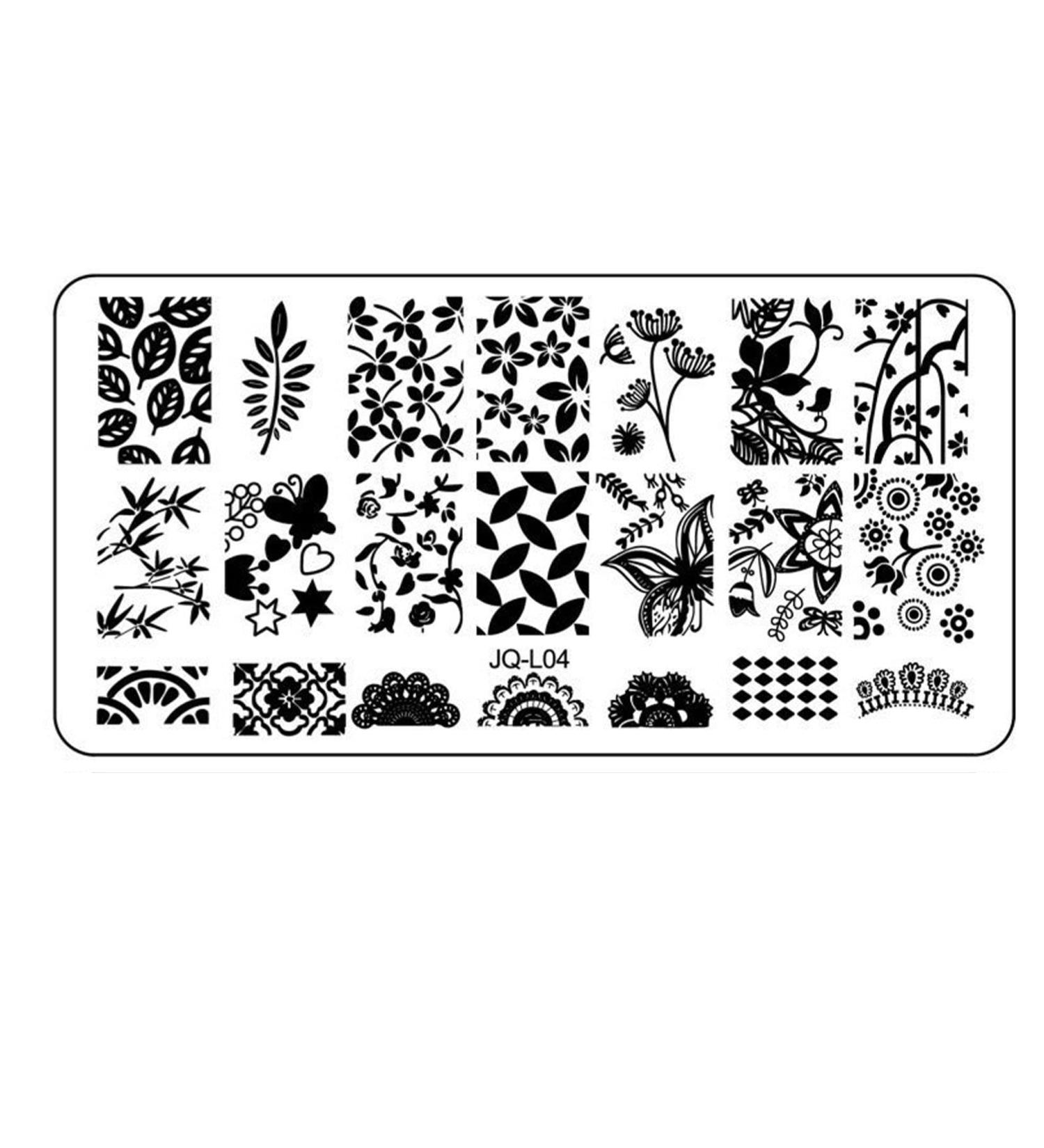 Set of DIY Stainless Steel Image Stencils - Cartoon Pattern Nail Stamping Plates | Style 04 - Buy Online on GoSupps.com