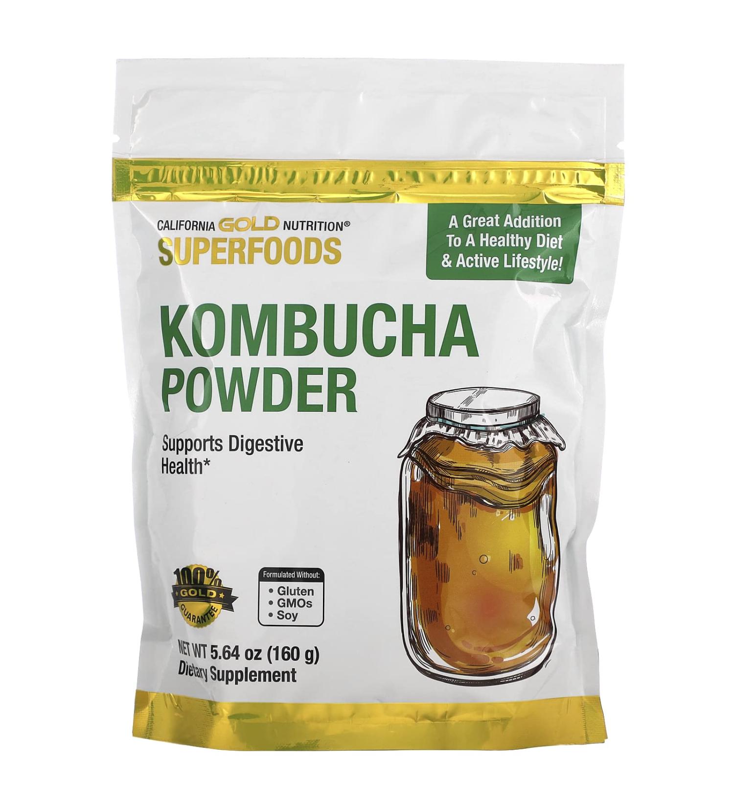 California Gold Nutrition Kombucha Powder 5.64 oz - Unflavored Superfoods - Buy Online on GoSupps.com