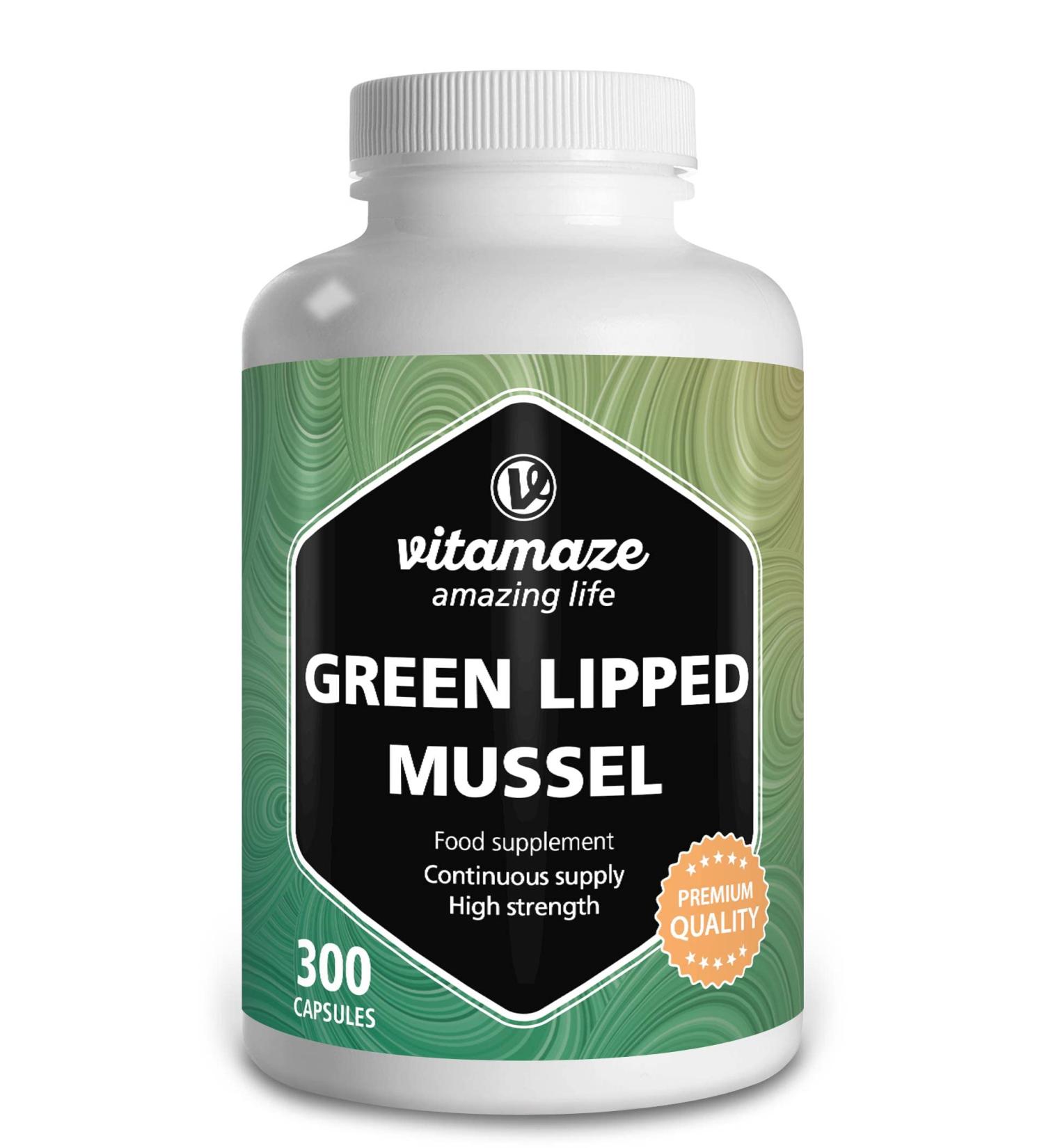 Green Lipped Mussel 1500mg - Omega-3 & Glycosaminoglycans - 300 Capsules | Pure New Zealand Powder Supplement for Cartilage and Joints | German Quality - Buy Online on GoSupps.com