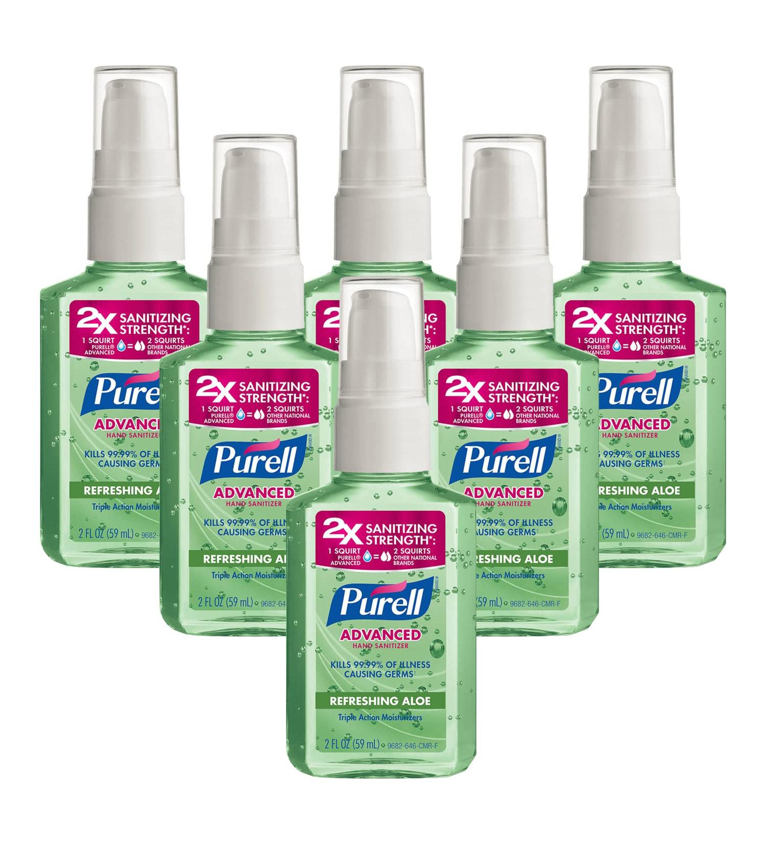 Purell Instant Hand Sanitizer With Aloe 2 oz (Pack of 6)