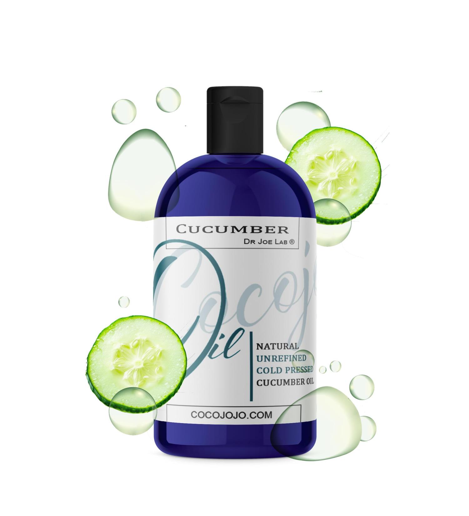 Dr Joe Lab Cucumber Seed Oil - Pure Unrefined Cold Pressed Undiluted Non-GMO Virgin Carrier Oil for Skin Hair Nails Body Face Beard - 16 Ounces - Nourishing Hydrating Moisturizing Bulk - Buy Online on GoSupps.com