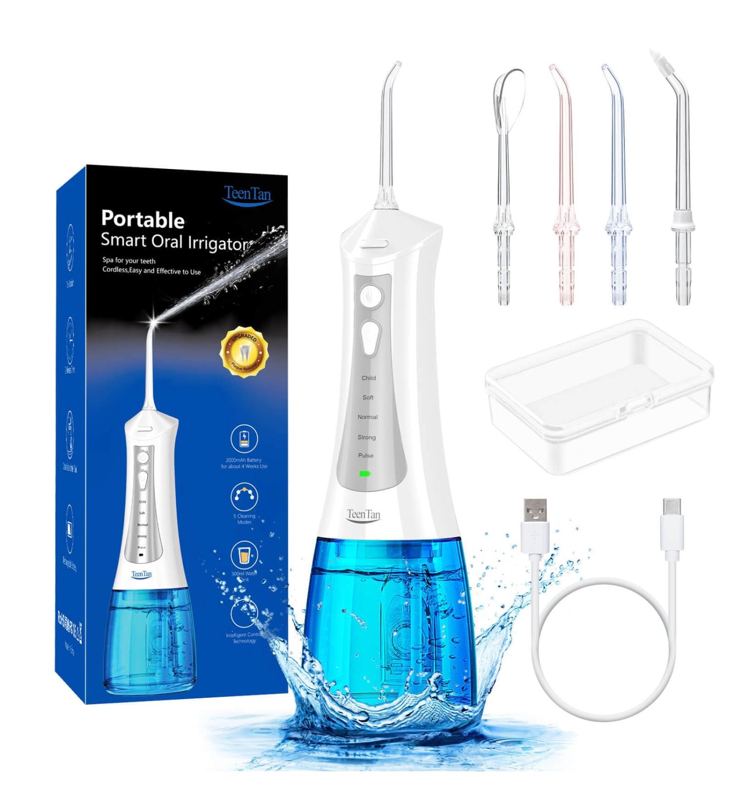 Power Water Flosser for Teeth - Portable Electric Flosser with 5 Pressure Levels - Travel-Friendly Water Flosser (White - Buy Online on GoSupps.com