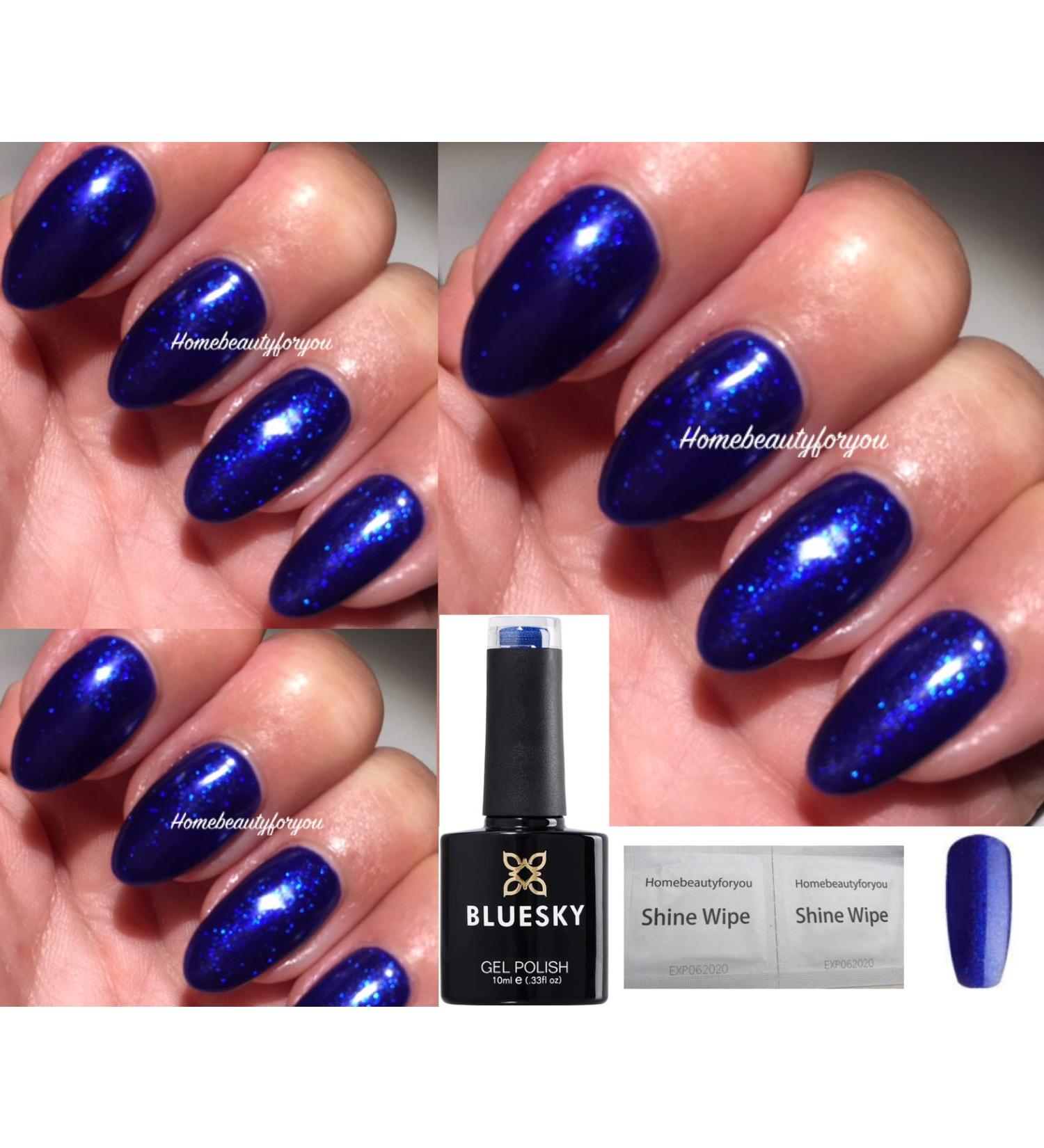 Bluesky SJ15 Royal Blue Crystal Fine Glitter Sparkle Nail Gel Polish UV LED Soak Off 10ml - Buy Online on GoSupps.com