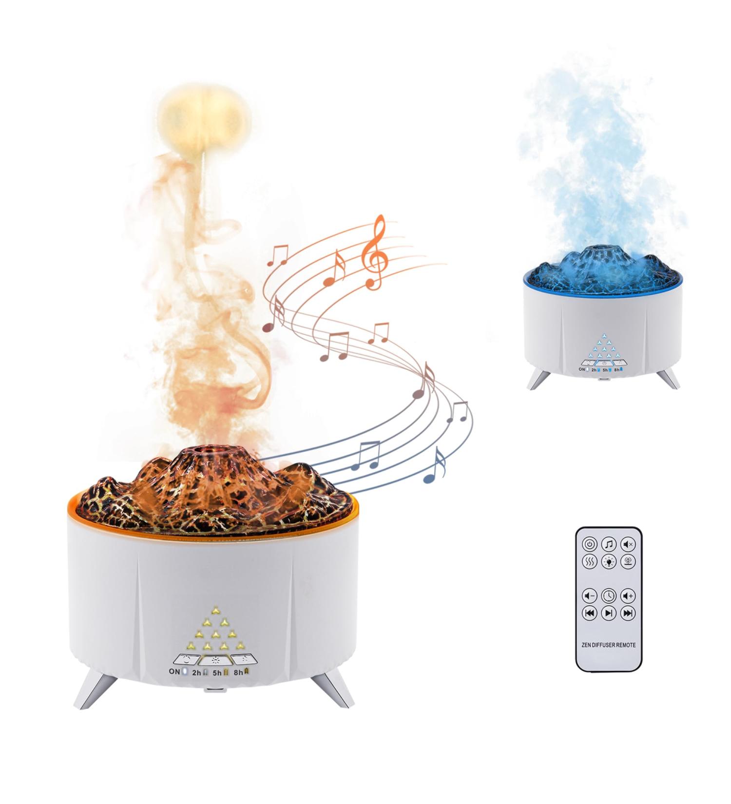 McBazel Volcano Flame Humidifier with Bluetooth Speaker - 350ml 3-Speed Timer Auto Shutdown Color Change & Remote Control | Shop Internationally - Buy Online on GoSupps.com
