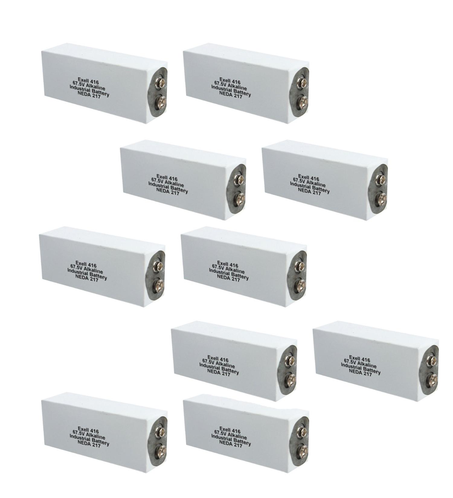 10pc Exell 416A Alkaline 67.5V Battery NEDA 217 A416 ER-416