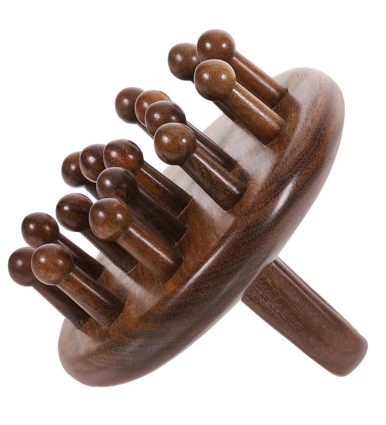 Fomiyes Wide Tooth Wooden Comb | Scalp Care & Essential Oils Massage Comb | Green Sandalwood Hair Care Brush for Women - Buy Online on GoSupps.com