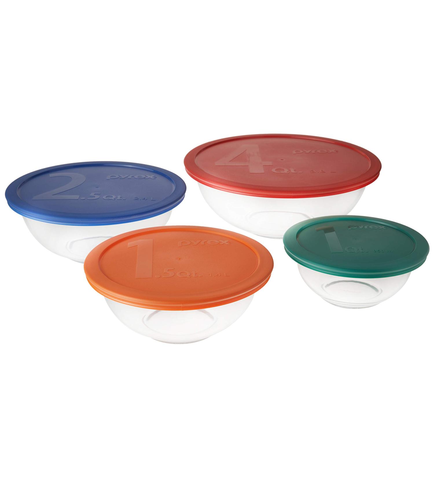 Buy Pyrex 8Pc Smart Essentials Mixing Bowl Set - 4 Bowls & Covers 15cm Black - International Shipping Available - Buy Online on GoSupps.com