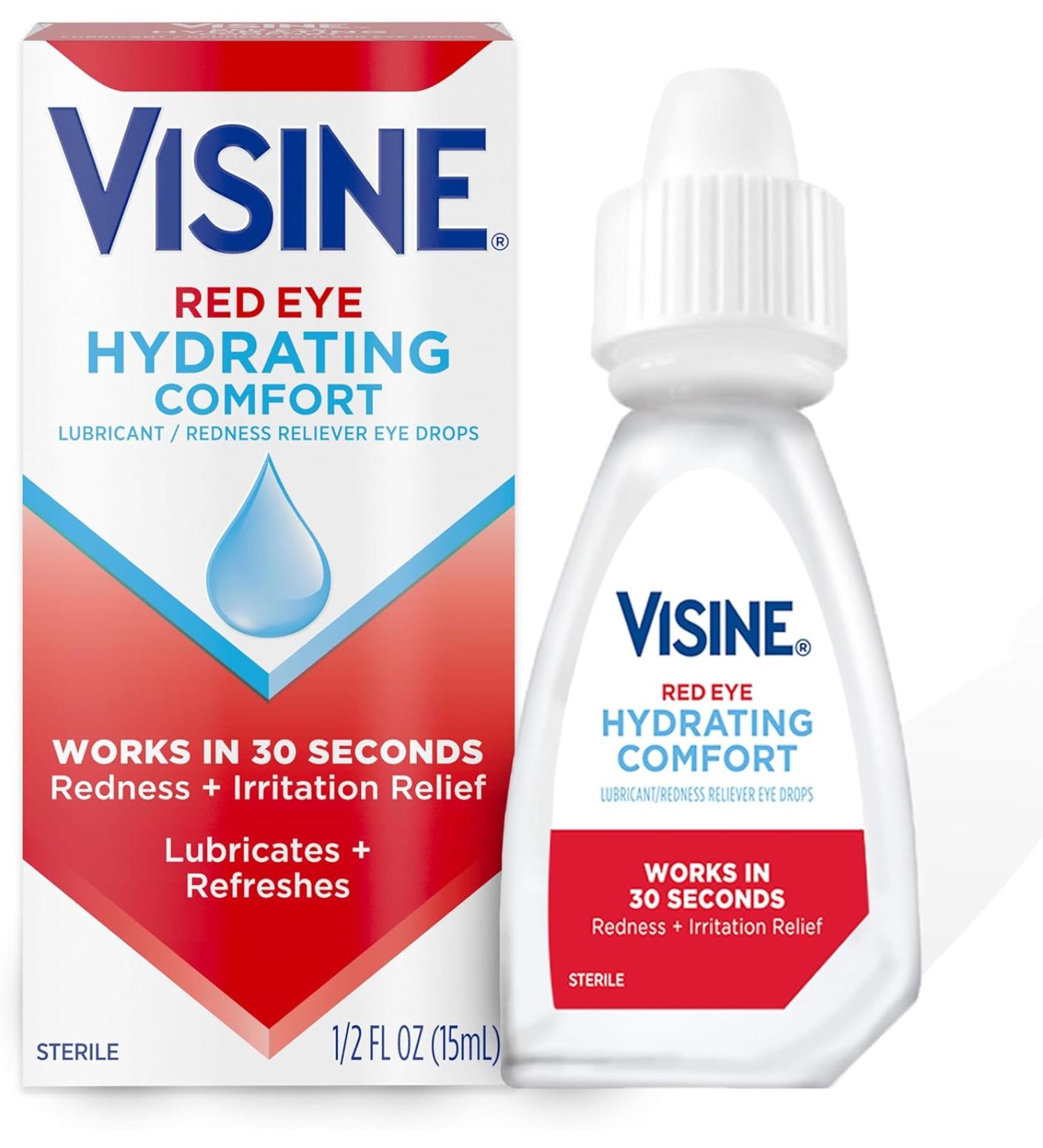 Visine Red Eye Hydrating Comfort - Lubricant & Redness Reliever Eye Drops 12 fl oz - Buy Online on GoSupps.com