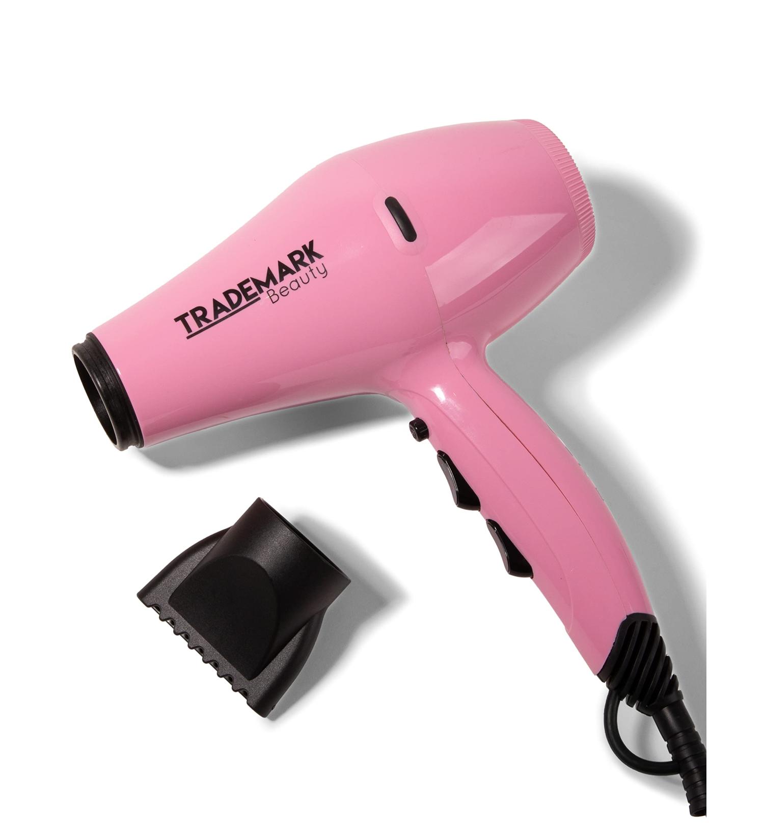 Trademark Beauty Speedy Blo Hair Dryer Professional Strength Blow Dryer with Diffuser & 2 Concentrator Nozzles Faster Dry Time Compact Lightweight and Durable Pink - Buy Online on GoSupps.com