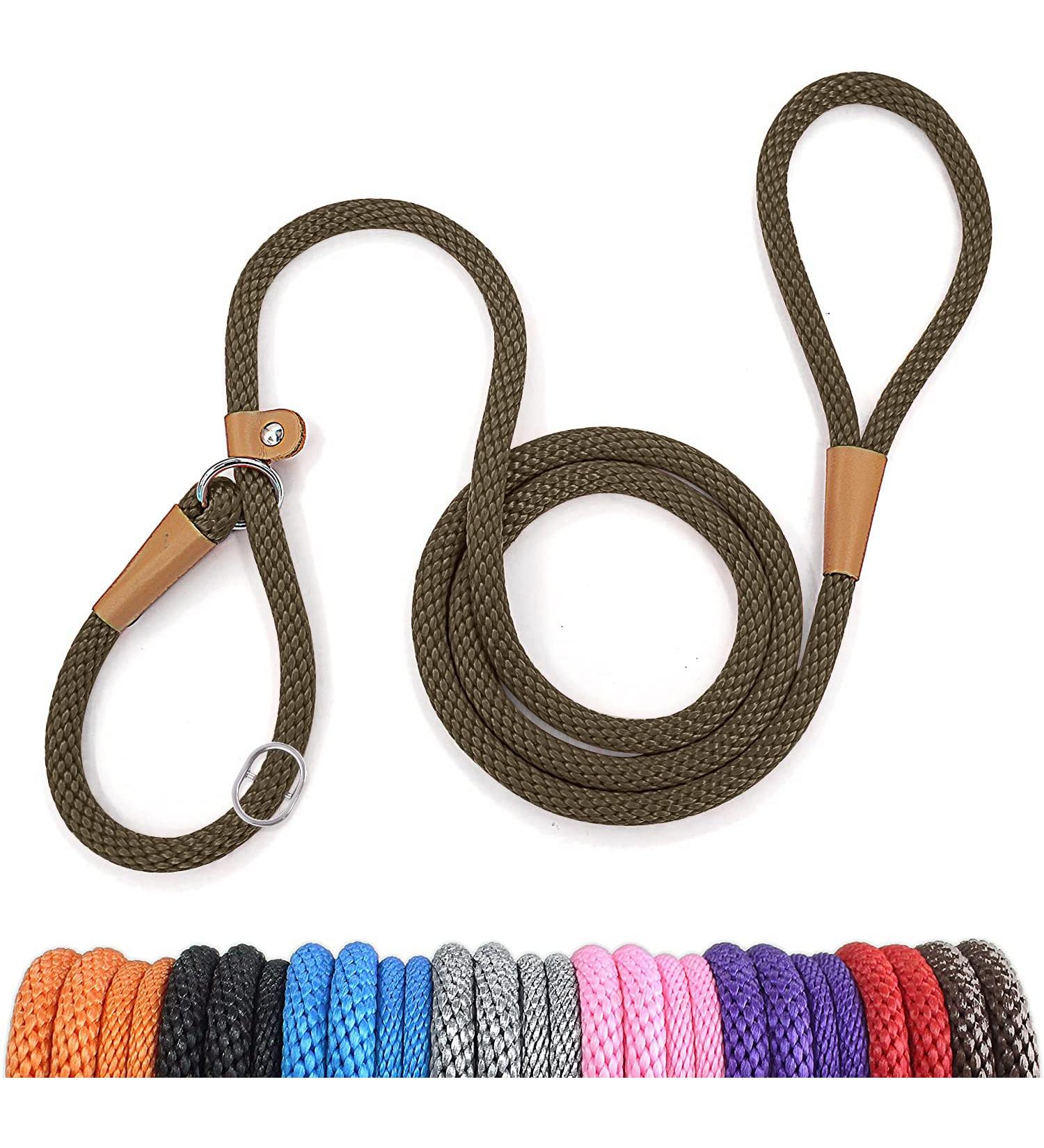 Lynxking Tow Lines for Dogs | Durable Dog Leash for Small to Large Breeds | Brown 1.3cm x 150cm Retriever Leash - Buy Online on GoSupps.com