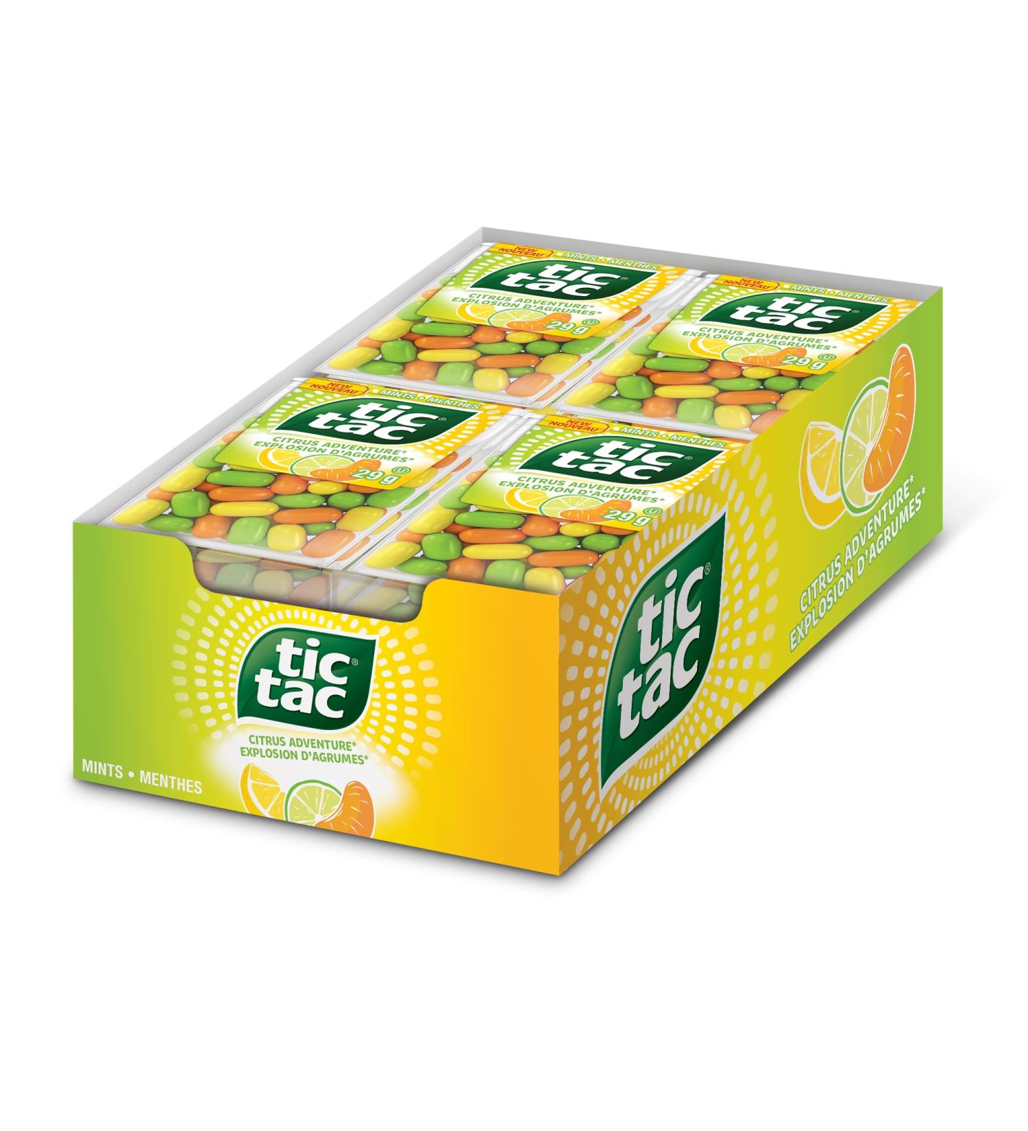 TIC TAC Mints Citrus Adventure Mint Candy 29g Singles 12 Count Bulk Candy Mints Citrus Adventure 12 Packs (29g each) - Buy Online on GoSupps.com