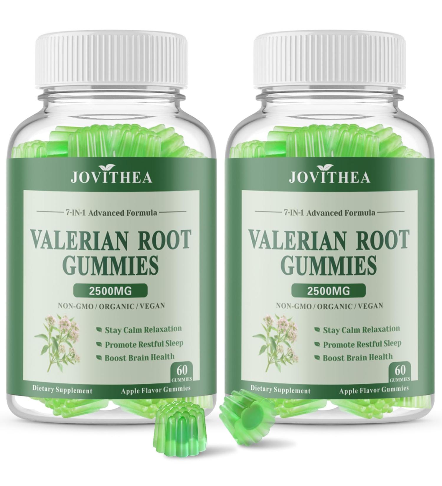 2 Pack Organic Valerian Root Gummies Herbal Supplements for Calm & Relaxation Natural Sleep Support for Adults & Kids Melatonin Free Vegan Non-GMO Gluten Free Apple Flavor 120 Count 60 Count (Pack of 2) - Buy Online on GoSupps.com