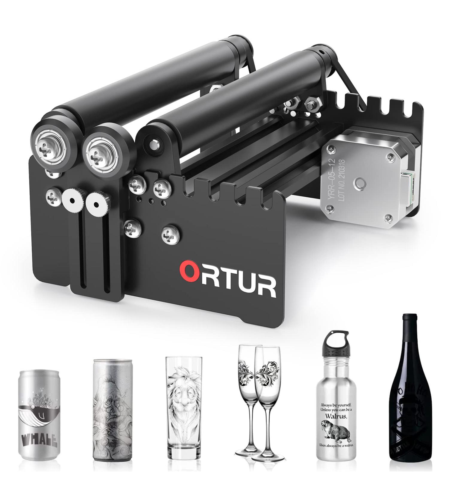 ORTUR Laser Rotary Roller  360  Laser Engraver Y-axis Rotary Module for Engraving Cylindrical Objects Cans  7 Adjustment Diameters  Min to 8mm  Compatible with Most Laser Engraving Machines - Buy Online on GoSupps.com