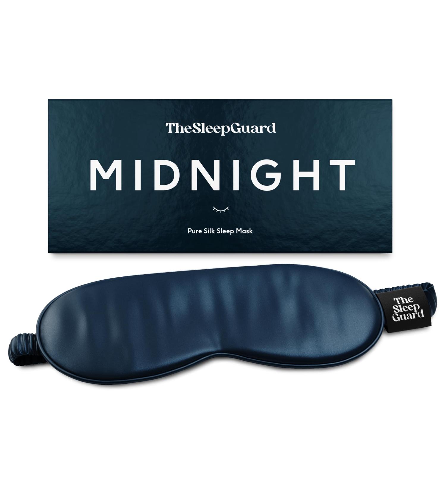Pure Silk Sleep Mask - 100% Mulberry Silk Eye Mask for Travel | Light Blocking Eye Covers for Men & Women - Midnight Navy - Buy Online on GoSupps.com