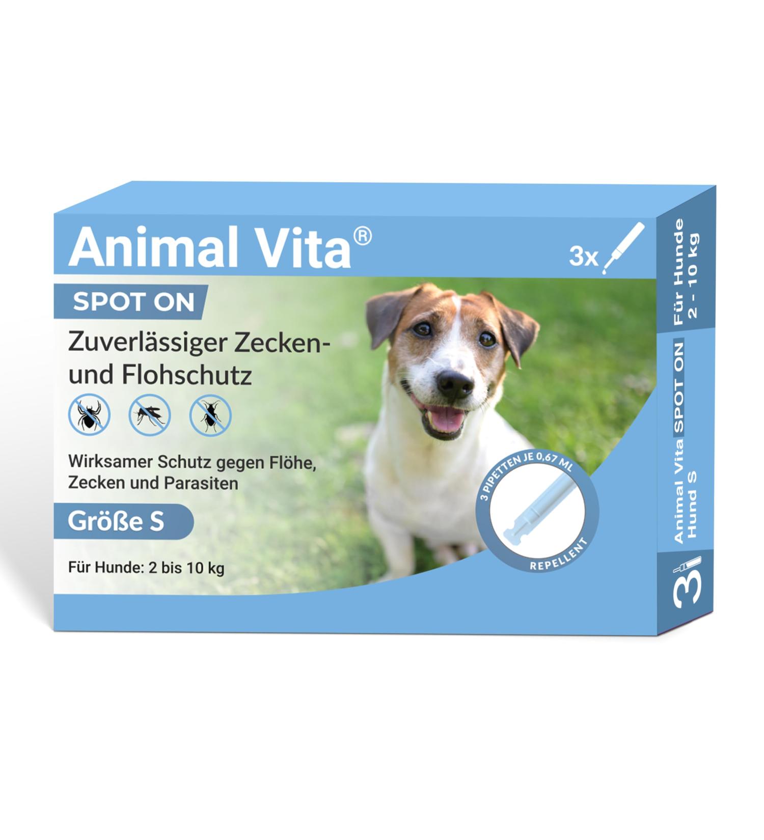 Animal Vita Spot On Tick Protection for Dogs | Reliable Tick Control for Small Dogs (2-10kg) - Buy Online on GoSupps.com