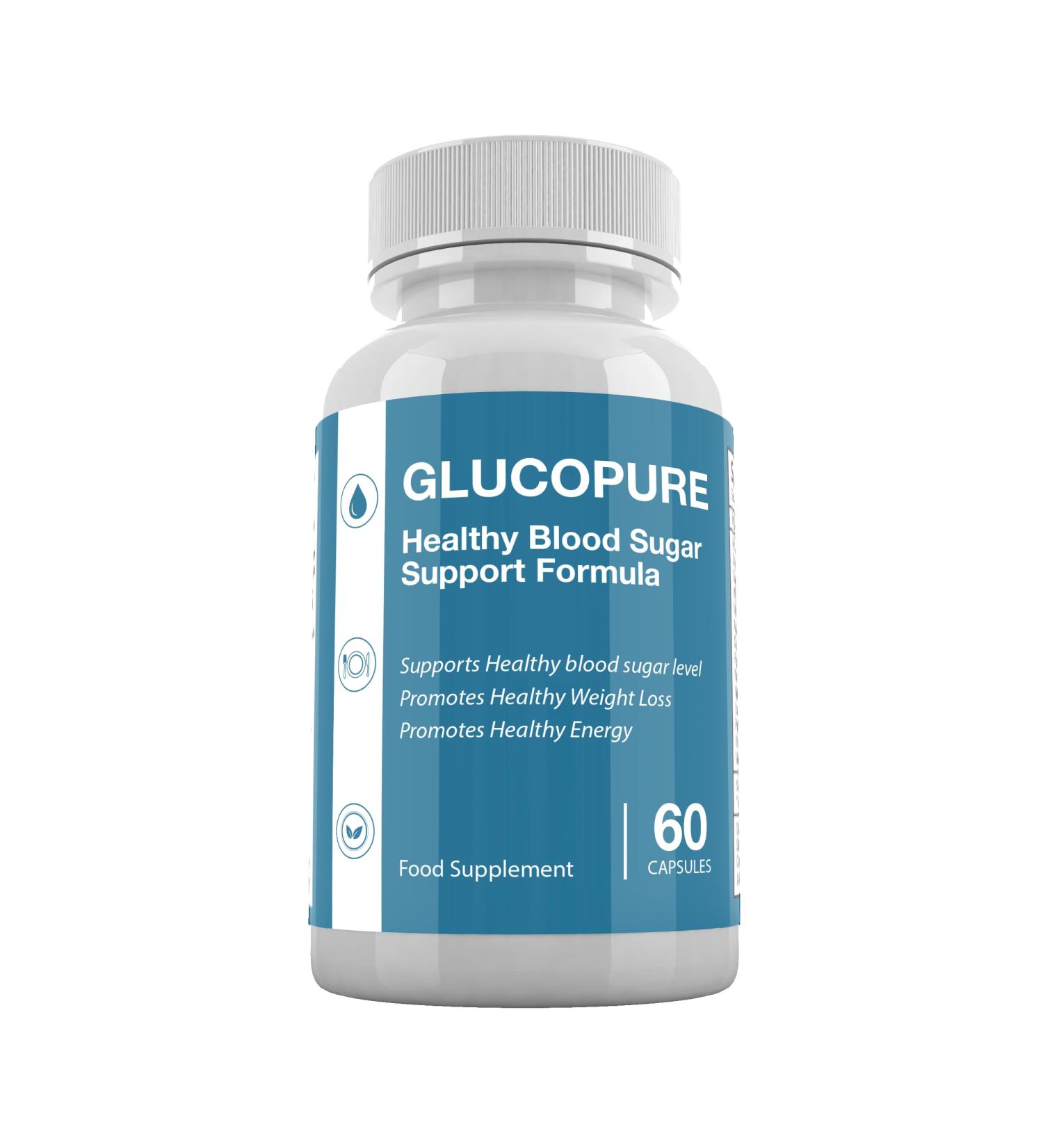 SUPPLEMENT PARADISE GlucoPure Blood Sugar Support for Weight Management 60 Capsules 1 Month Supply