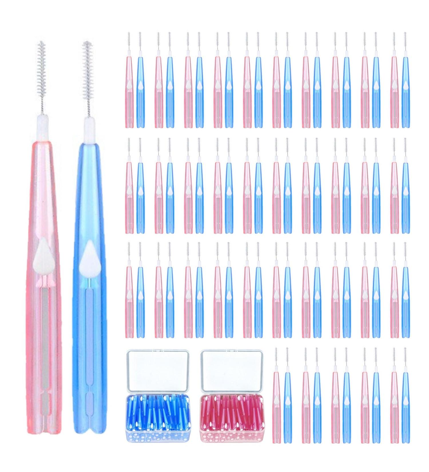 Buy Euppsiiu 70-Piece Portable Interdental Cleaner Set | Oral Dental Brushes & Floss Sticks | Perfect Tooth Cleaning Tools (2 Colors) - International Shipping Available - Buy Online on GoSupps.com