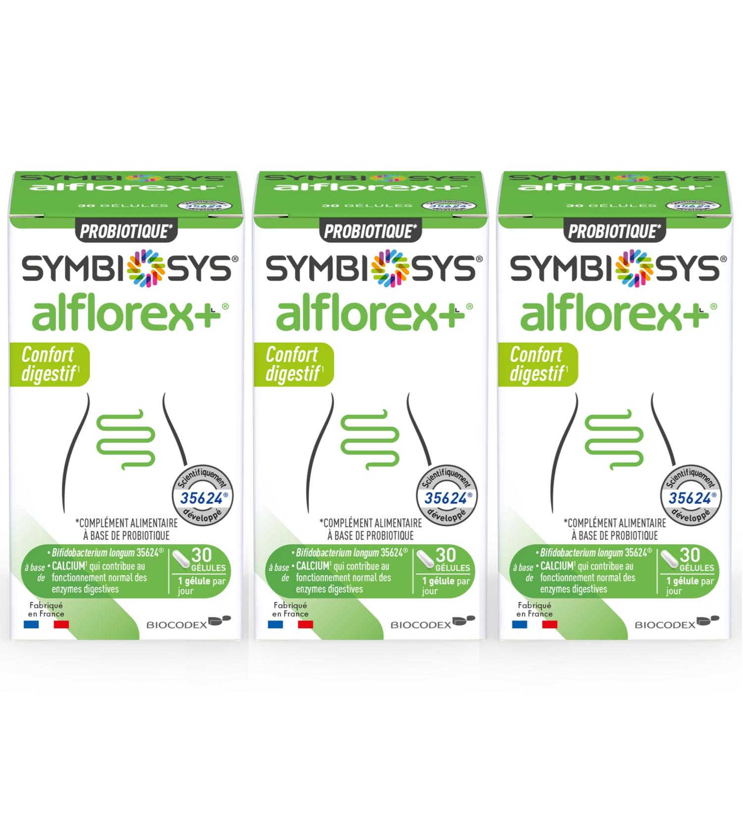 Alflorex + - SYMBIOSYS - Confort Digestif - Compl ment Alimentaire - 90 g lules - Lot de 3