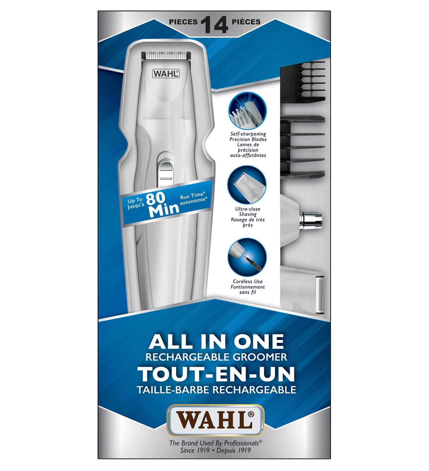 Wahl Canada All in One Rechargeable Groomer All in One Trimmer Self-sharpening precision blades Men Grooming Cordless Use - Model 3289 - Buy Online on GoSupps.com