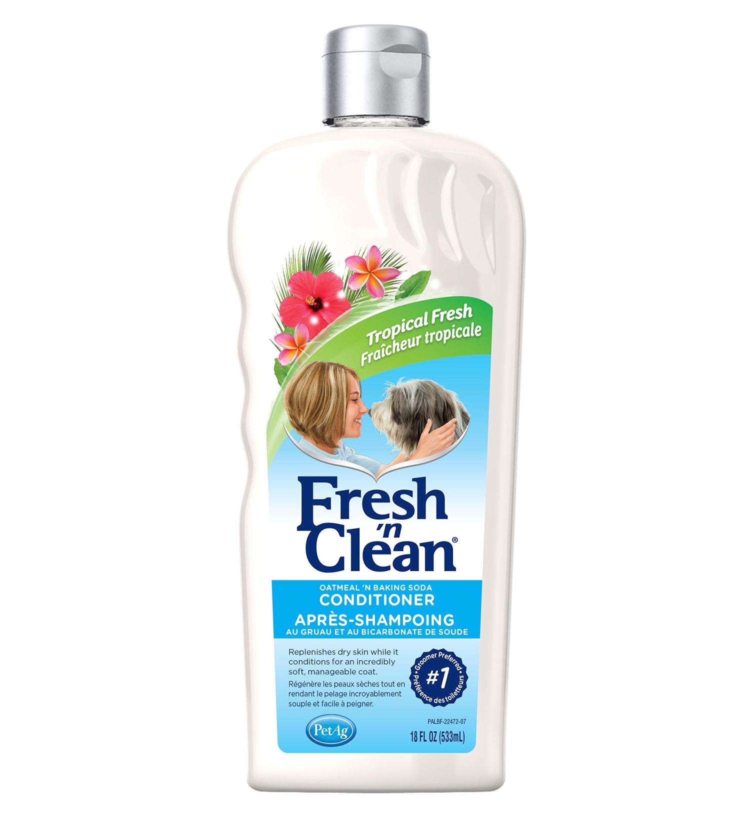 PetAg Fresh 'n Clean Oatmeal 'n Baking Soda Dog Conditioner - Tropical Fresh Scent - 18 fl oz | Moisturizing Formula for Dogs - Buy Online on GoSupps.com