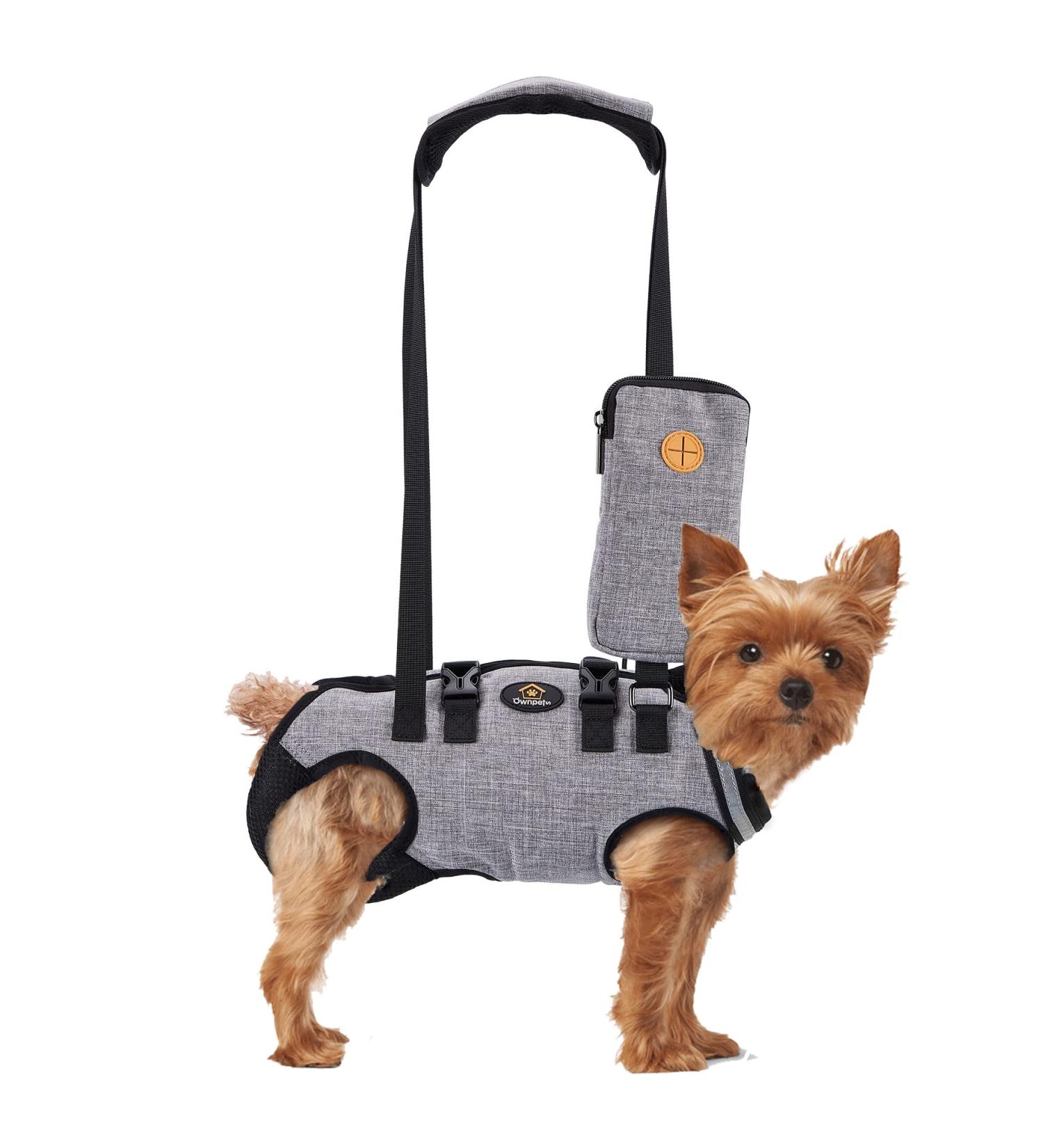 Ownpets Adjustable Dog Carrier Bag & Lifting Dishes for Small Dogs - Soft Waterproof Gray XS - Buy Online on GoSupps.com