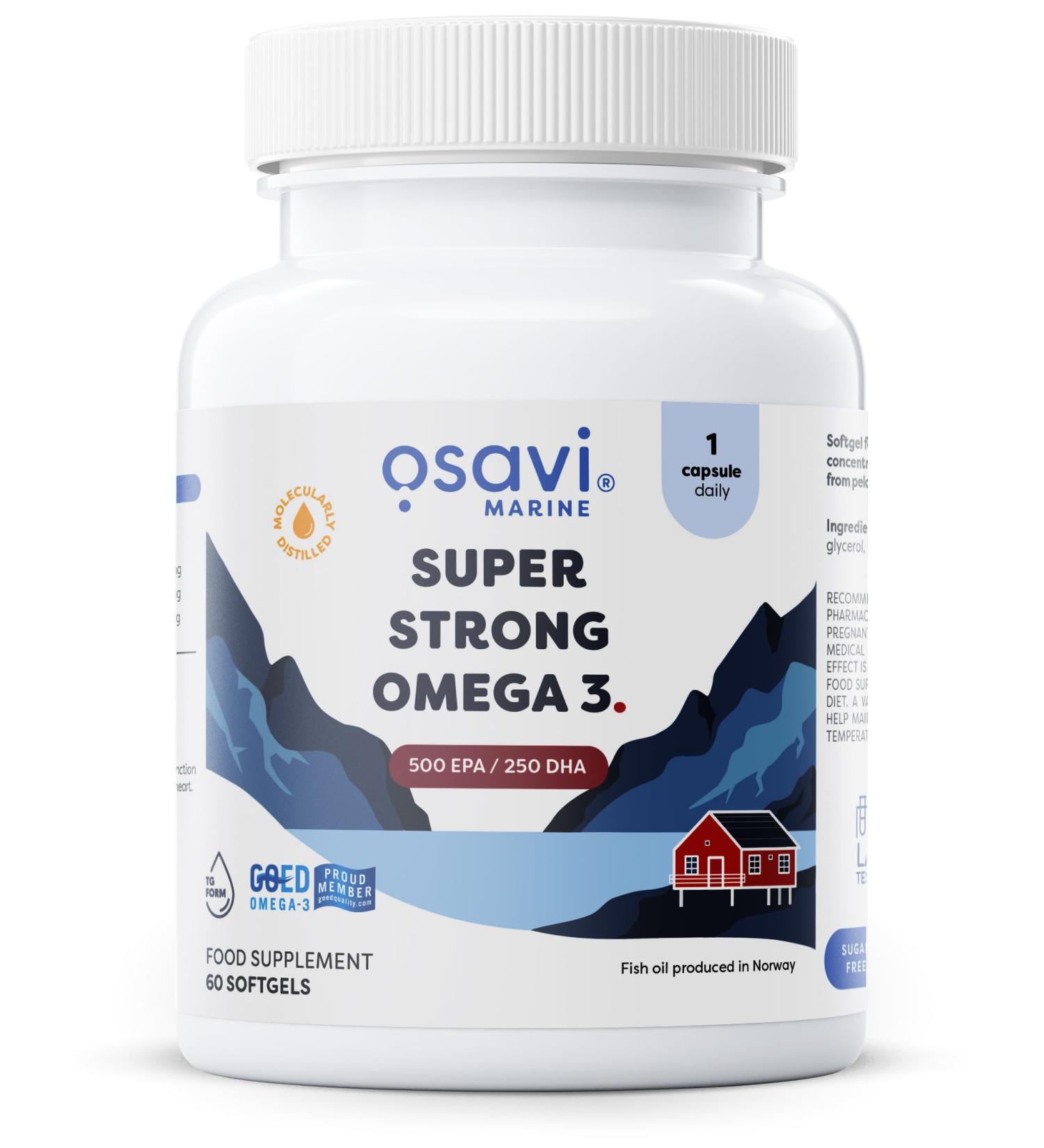 Osavi Super Strong Omega 3 500 EPA / 250 DHA - 60 softgels - Buy Online on GoSupps.com