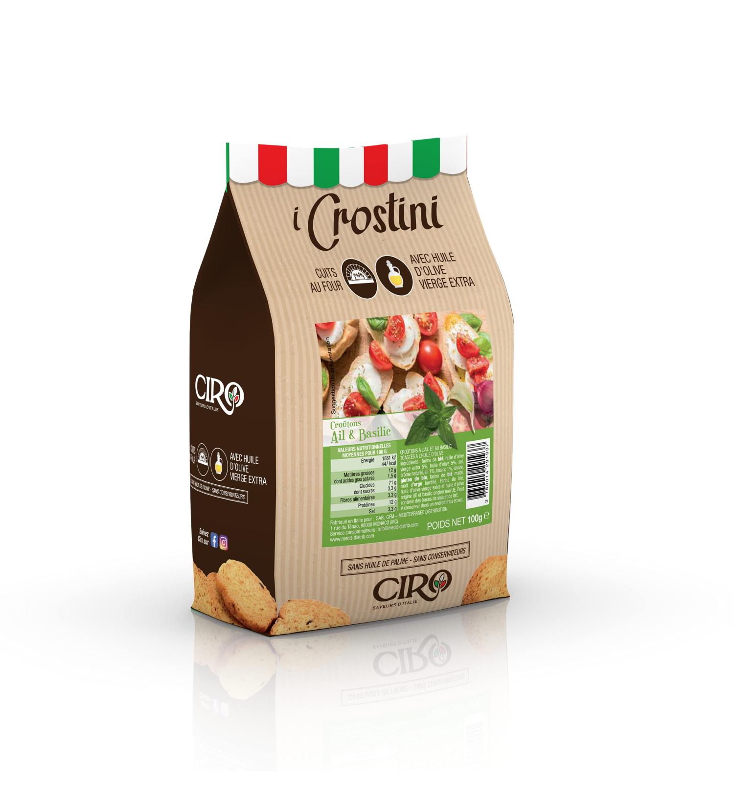 Ciro Crostini Garlic & Basil 100g