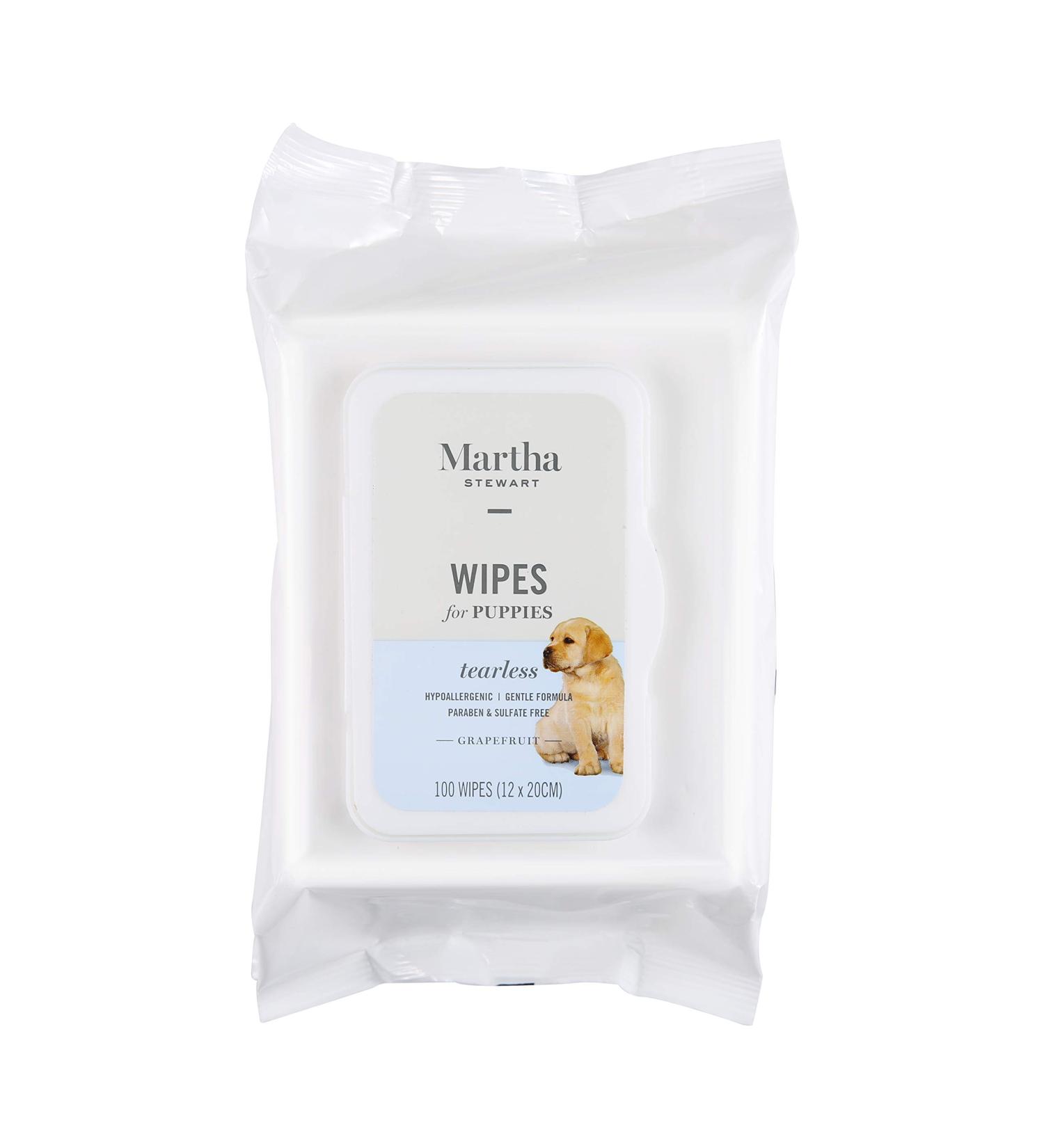 Martha Stewart for Pets Hypoallergenic Grooming Wipes - 100 Count, Bulk Pack, Soothing and Calming Dog Cleaning Wipes - Buy Online on GoSupps.com