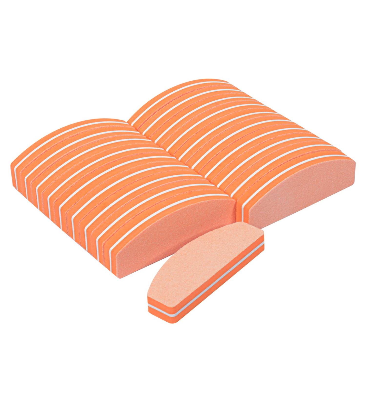 Lermende Mini Nail Files and Buffers 100/180 Grit - 20 PCS Half Moon Nail Buffer Block for Acrylic Nails (Orange) - Buy Online on GoSupps.com