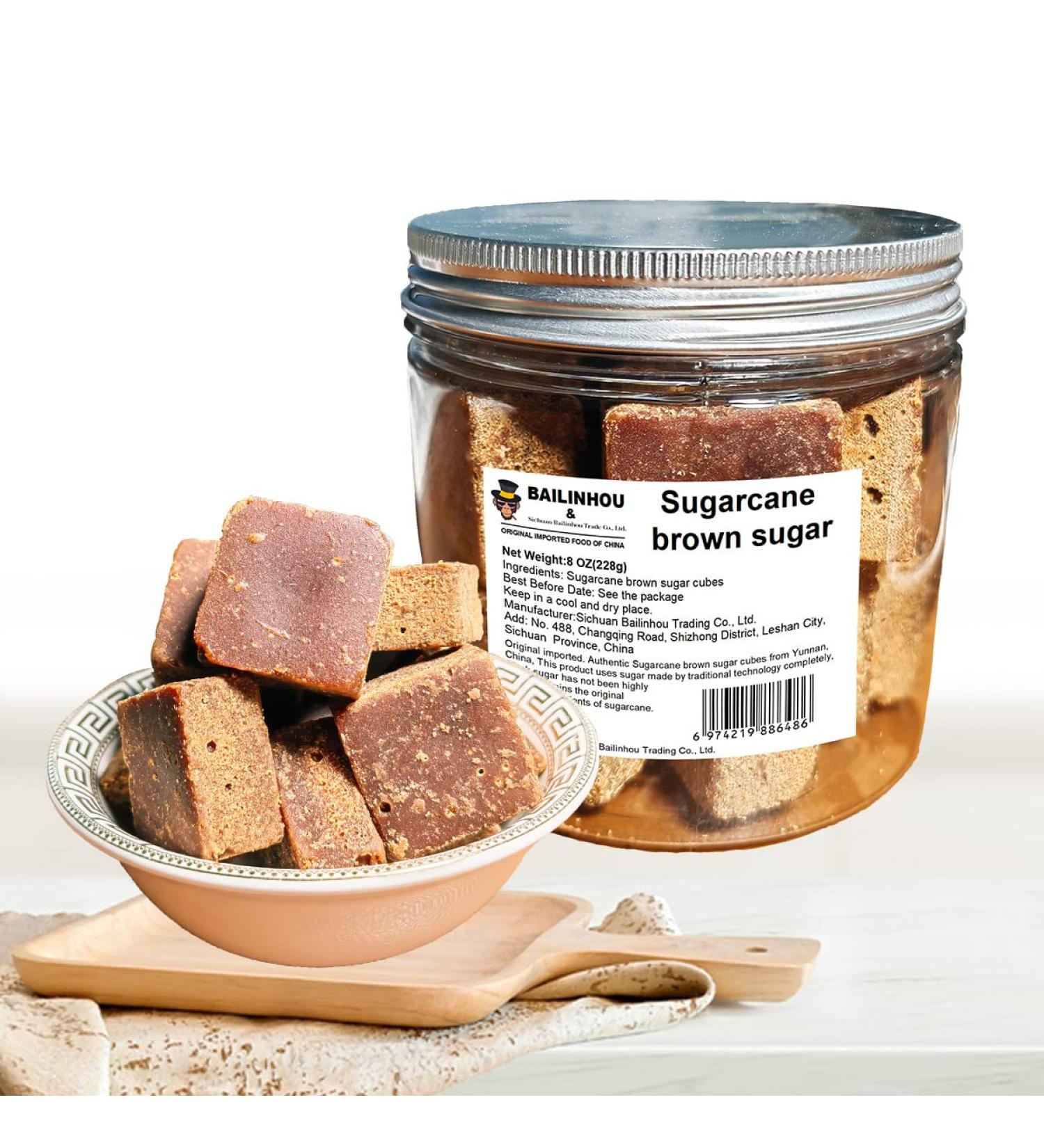Sugarcane Brown Sugar Cubes - 8oz/227g (Light & Dark Brown) for Tea & Coffee - Buy Online on GoSupps.com