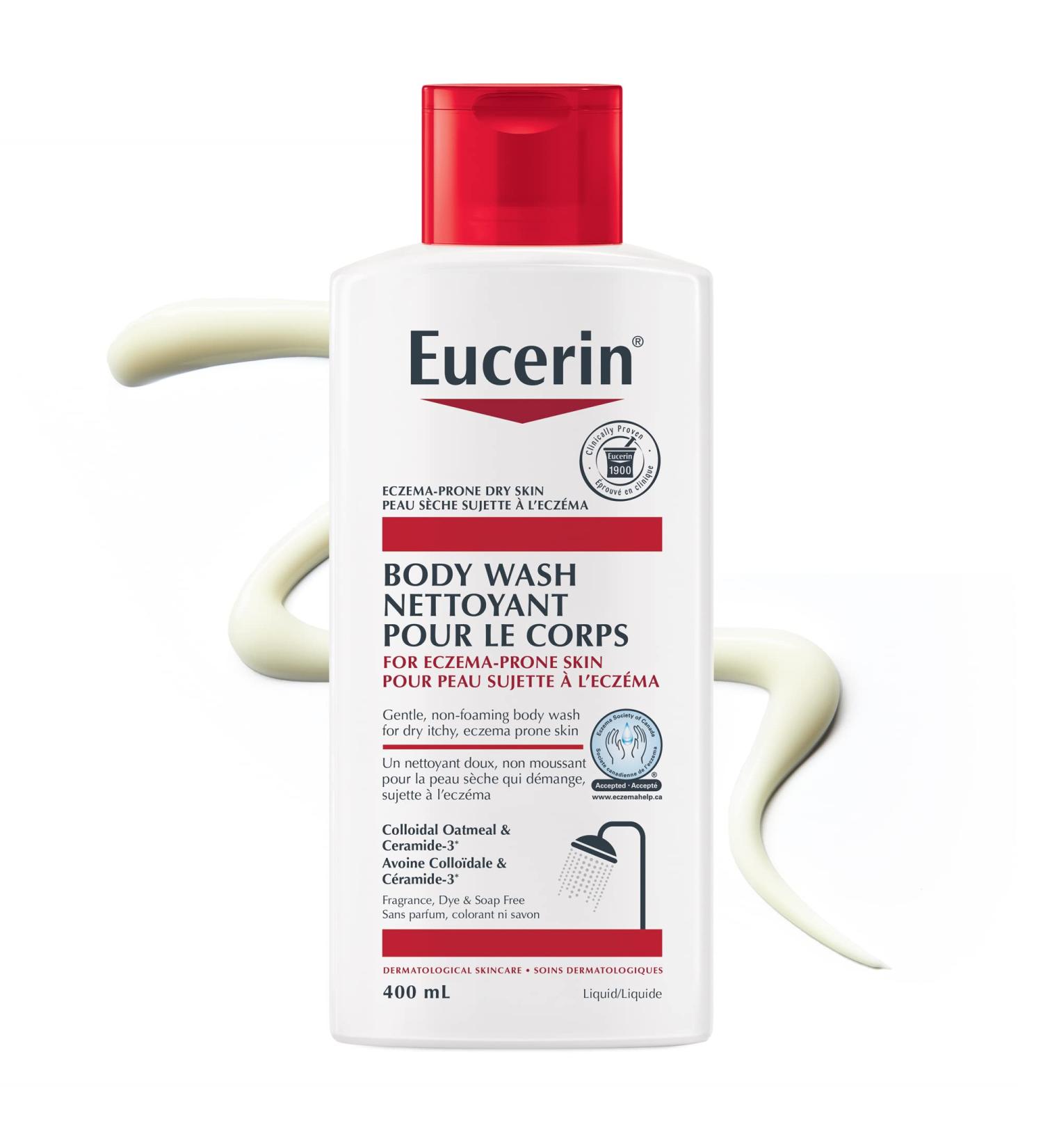 EUCERIN Eczema Body Wash for Eczema-Prone Skin | Face & Body 400mL | Eucerin Body Wash | Suitable for Babies and Children | Steroid-free Body Wash | Fragrance-free Body Wash | Colloidal Oatmeal Body Wash | Ceramide Body Wash | Recommended Brand by Dermato - Buy Online on GoSupps.com