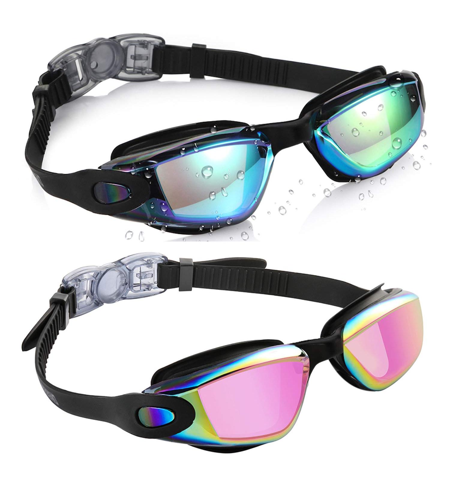 Aegend Kids Swim Goggles - Pack of 2 for Boys & Girls Age 3-9, Aqua & Bright Rose - Swimming Goggles for Children - Buy Online on GoSupps.com