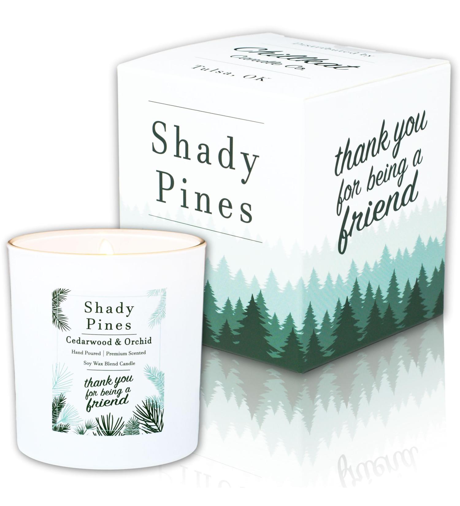 Shady Pines Candle - Thank You for Being a Friend | Cedarwood & Orchid | International Shipping Available - Buy Online on GoSupps.com