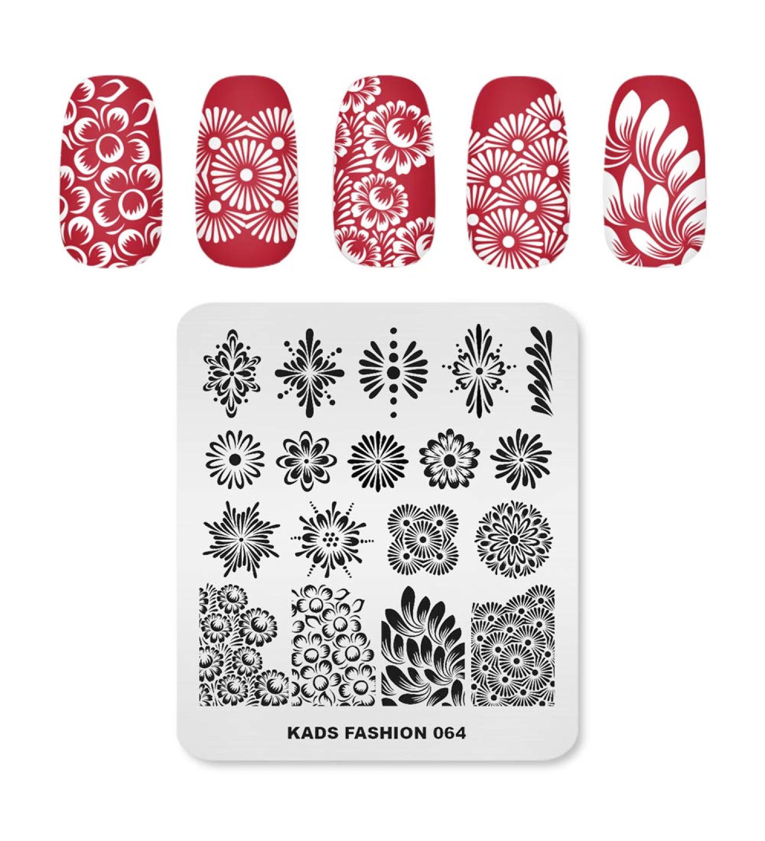 Alexnailart Stainless Steel Nail Stamping Template - Manicure Nail Art DIY Decoration FA064 - Buy Online on GoSupps.com
