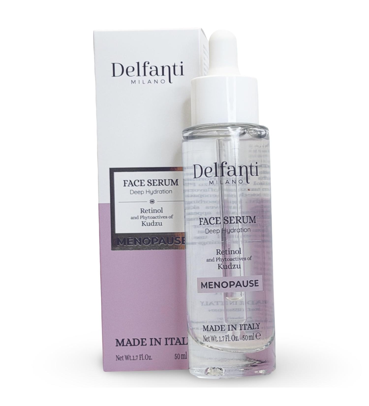 Delfanti Milano MENOPAUSE Face Serum Deep Hydration Retinol and Phytoactives of KudzuC Made in Italy 1.7 oz
