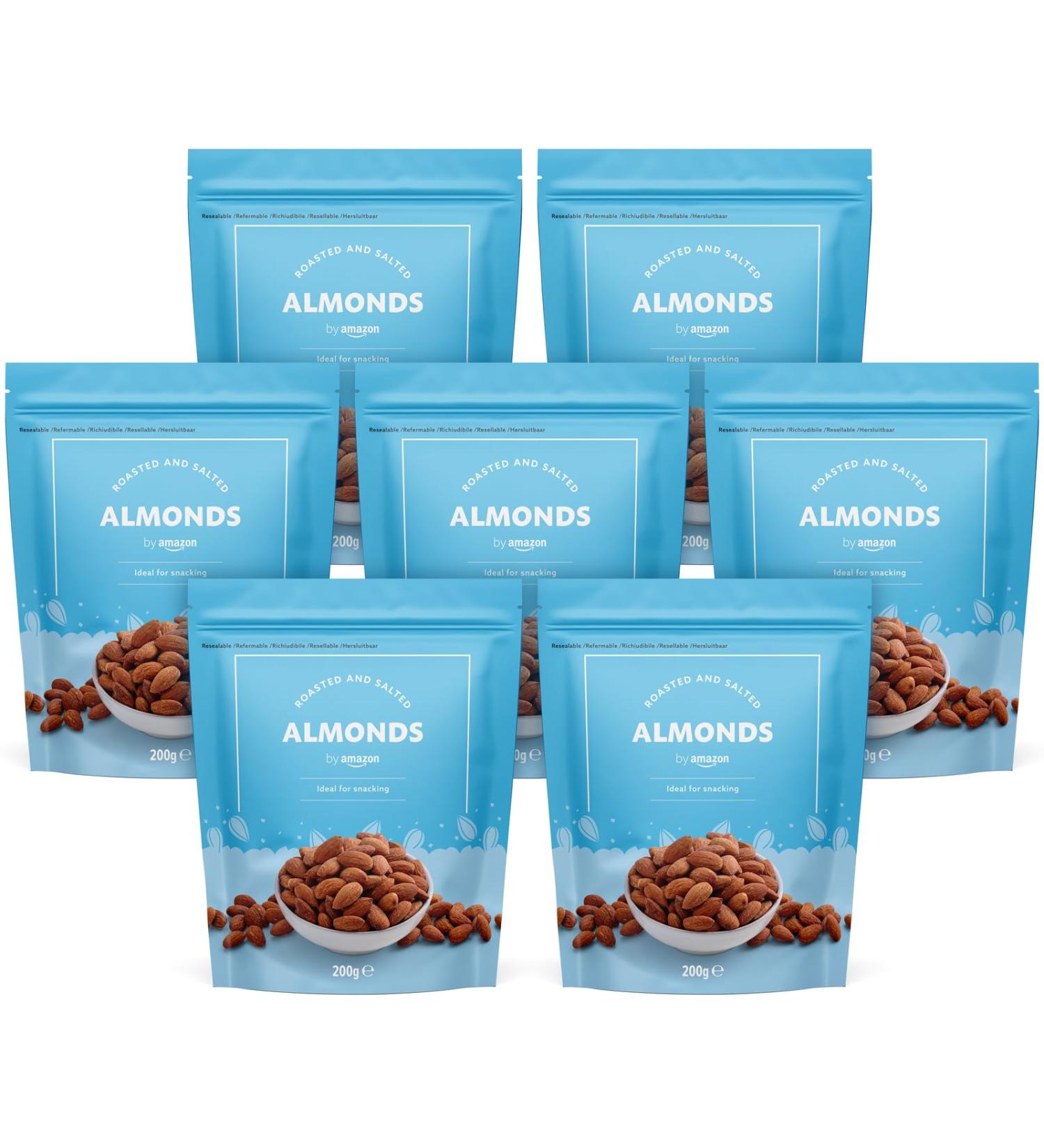 by Amazon ROASTED AND SALTED ALMONDS 200 g - Buy Online on GoSupps.com