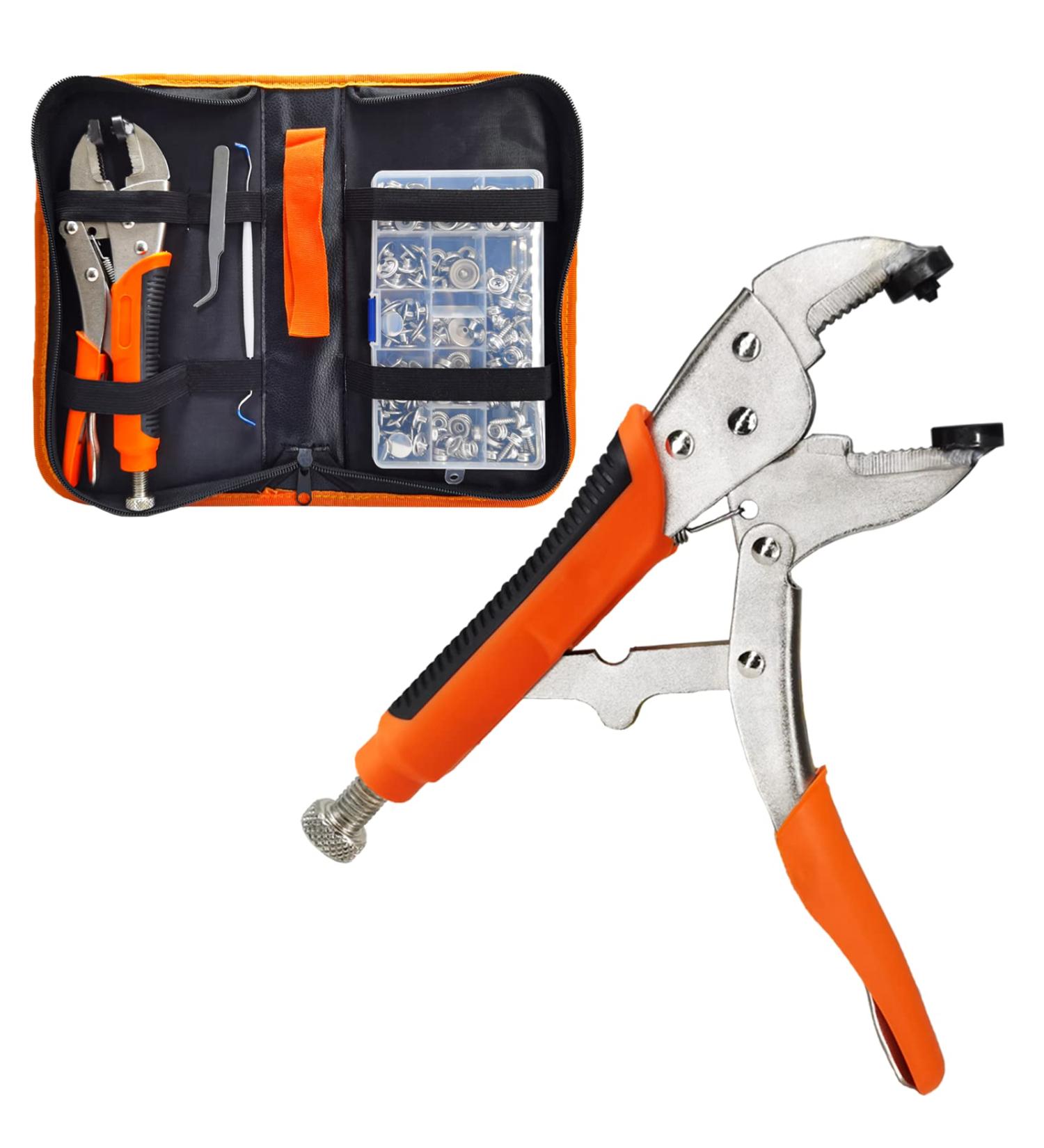 Snap Pliers for Metal Snaps  Heavy Duty Snap Fastener Tool Kit with 3 Dies& 60-Set Stainless Steel 15mm Snaps  for Boat Cover/Tarp/Marine Canvas/Leather Snaps Installation/Replacement-by MinliGUY - Buy Online on GoSupps.com