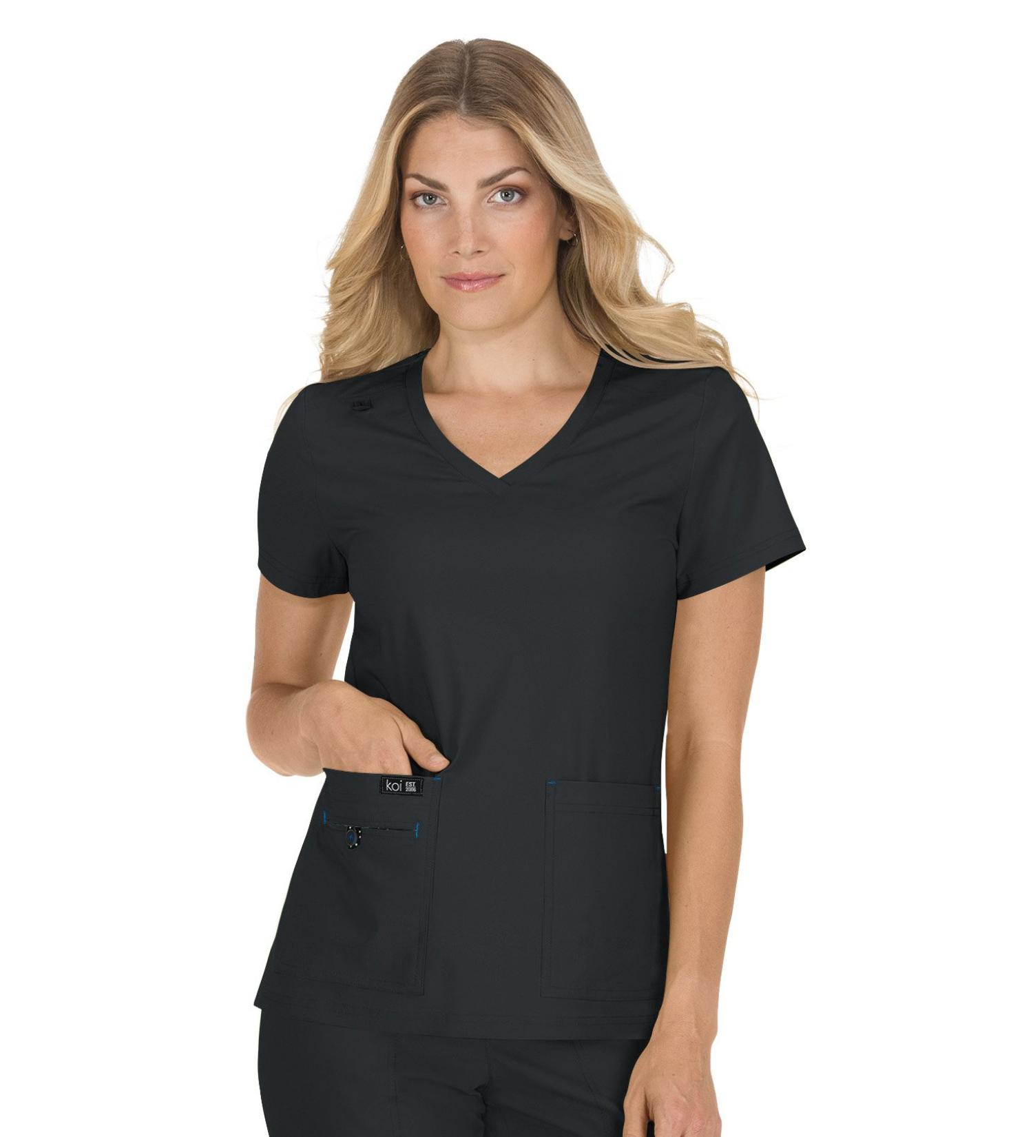 KOI Basics 373 Women's Becca Scrub Top XX-Large Plus Black