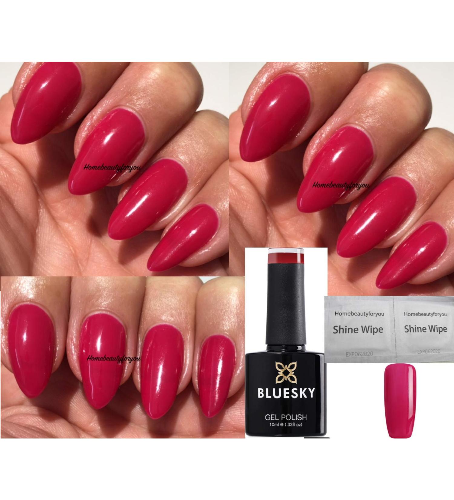 Bluesky Nail Gel Polish Raspberry Ripple Deep Pink Color UV LED Soak Off 10ml