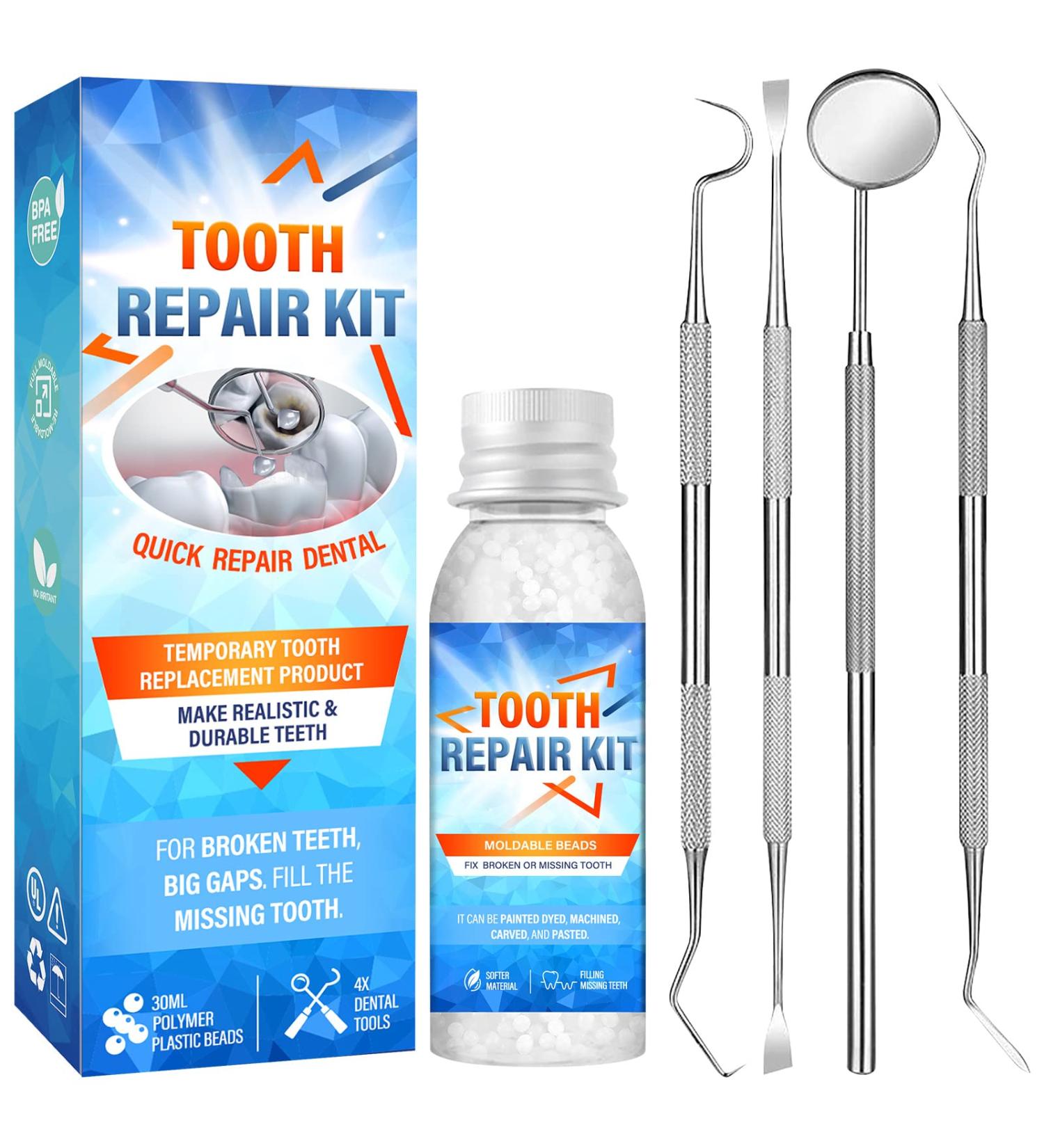 Temporary Tooth Repair Kit - Moldable Fake Teeth for Missing & Broken Teeth - Buy Online on GoSupps.com
